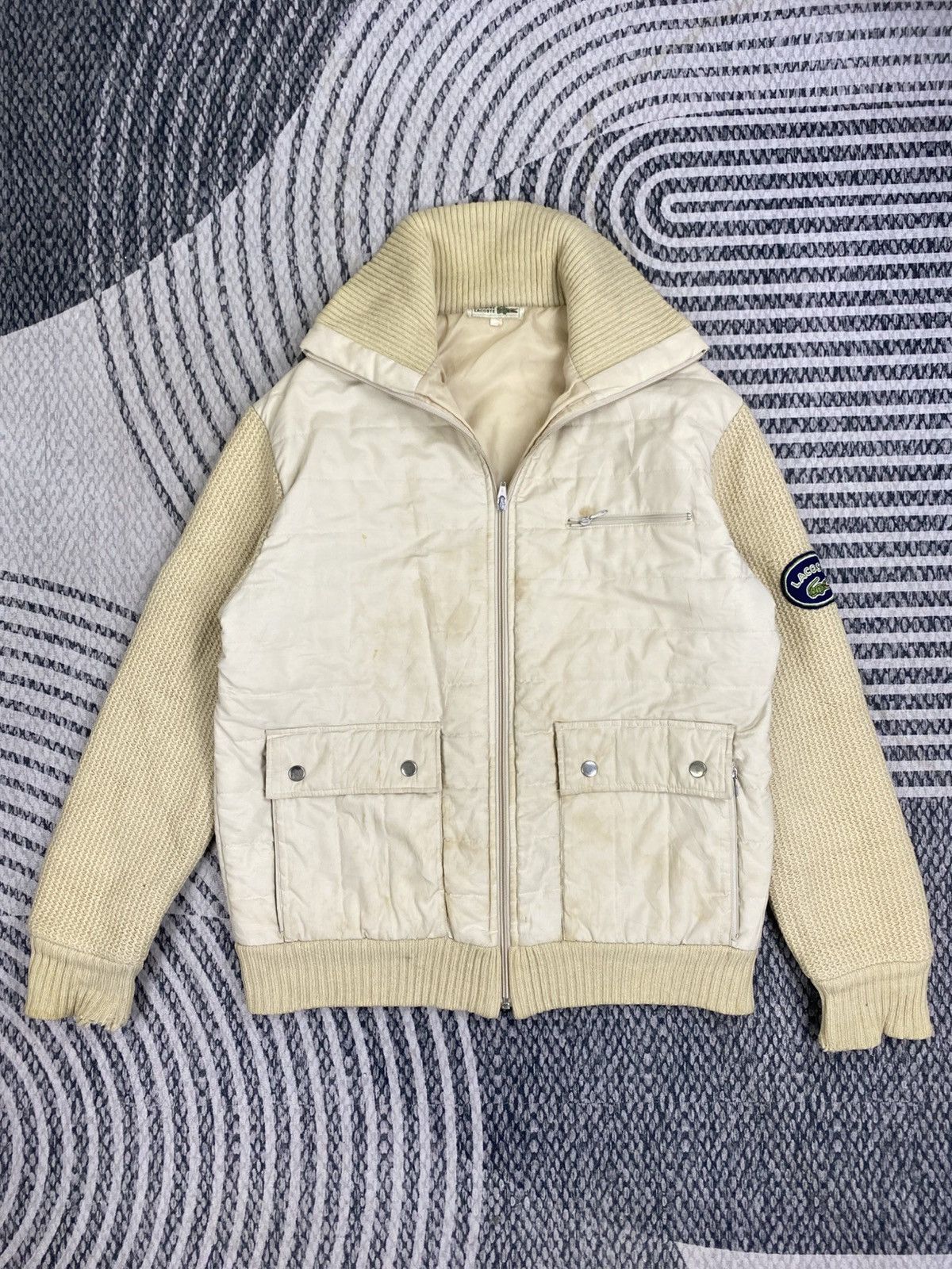 Lacoste Vintage Beige Lacoste Puffer Jacket Size US M / EU 48-50 / 2 - 2 Thumbnail