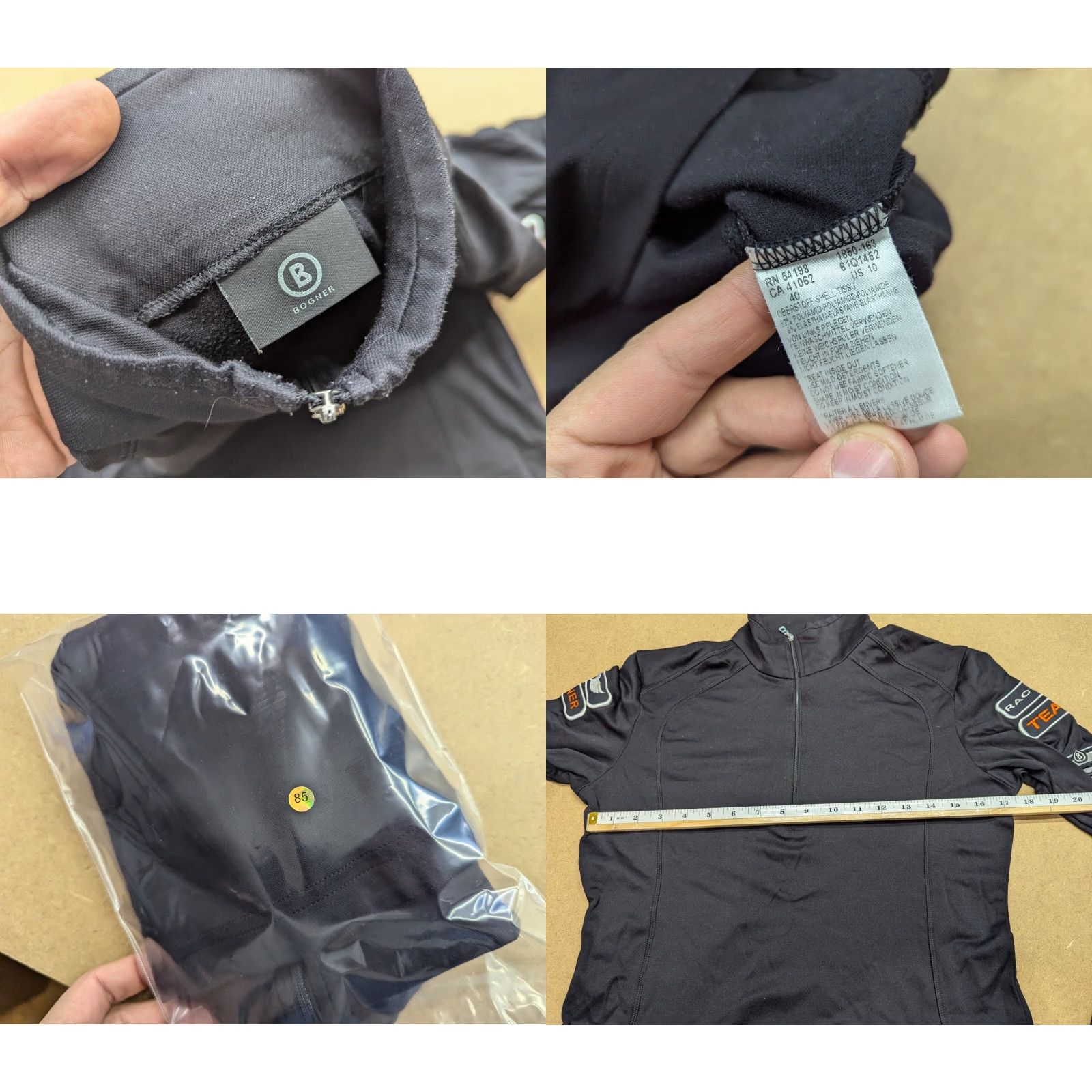 Bogner Bogner Racing Team Womens Base Layer Top Ski Black 1/2 Zip Size 40 XS? Size S / US 4 / IT 40 - 8 Thumbnail