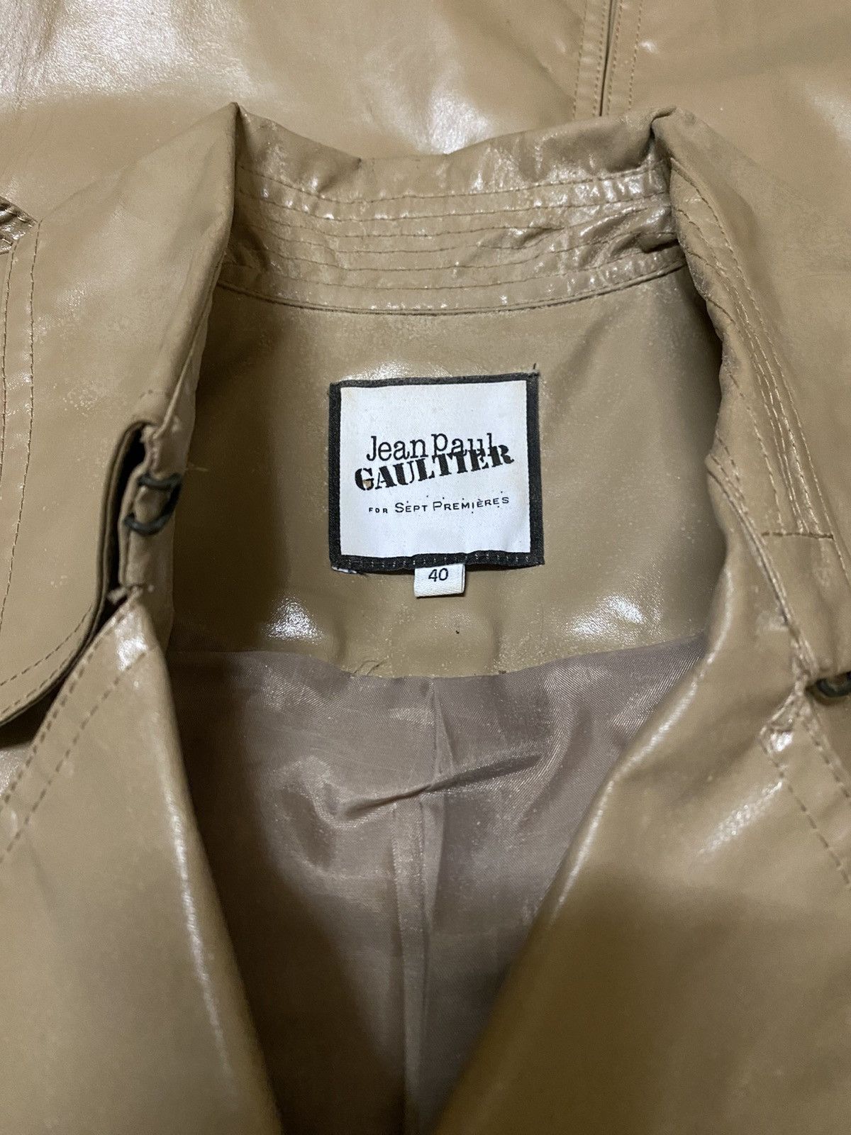 Jean Paul Gaultier Jean Paul Gaultier Double Breast Belted Glossy Trench Coat Size M / US 6-8 / IT 42-44 - 7 Thumbnail