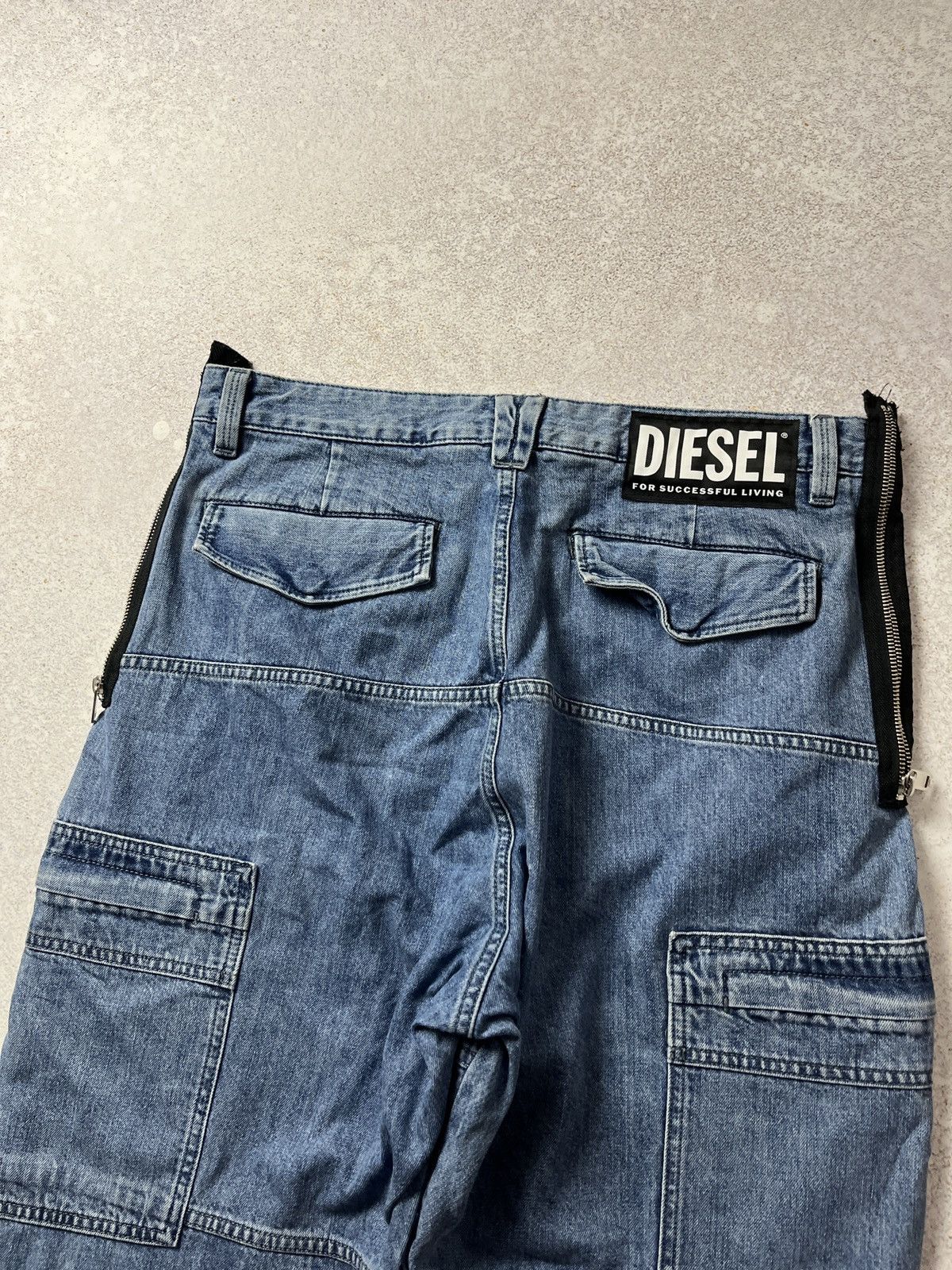 Diesel Diesel Zipper Baggy Jeans Cargo Multi Pocket Size US 34 / EU 50 - 3 Thumbnail
