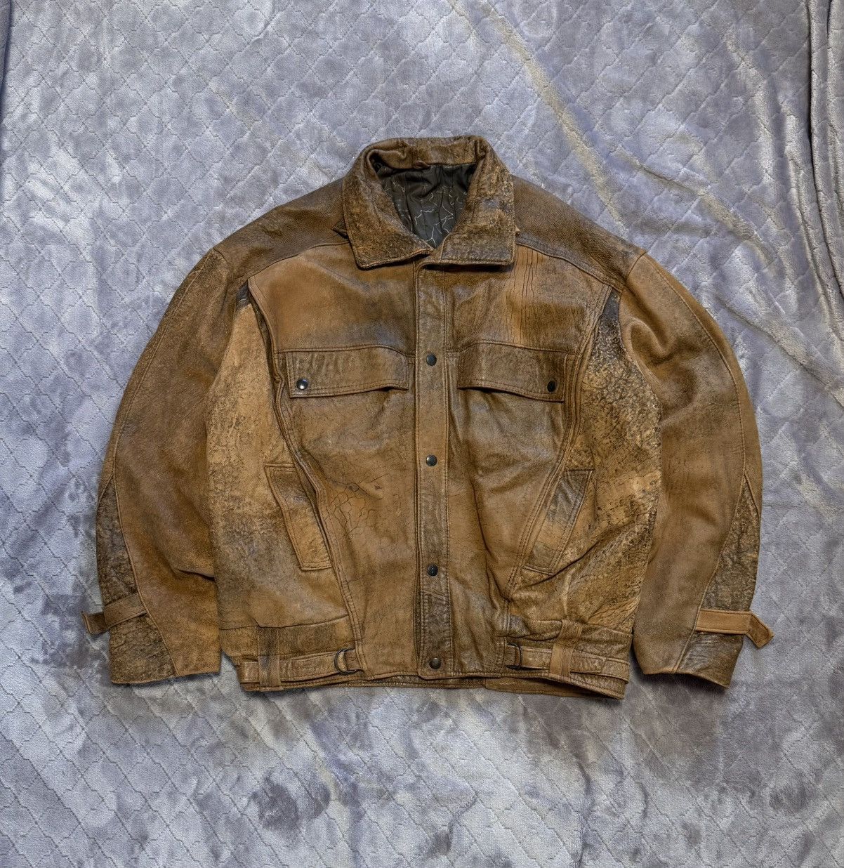 Vintage Vintage 1990s Avantgarde Leather Jacket Made in England Size US XL / EU 56 / 4 - 1 Thumbnail