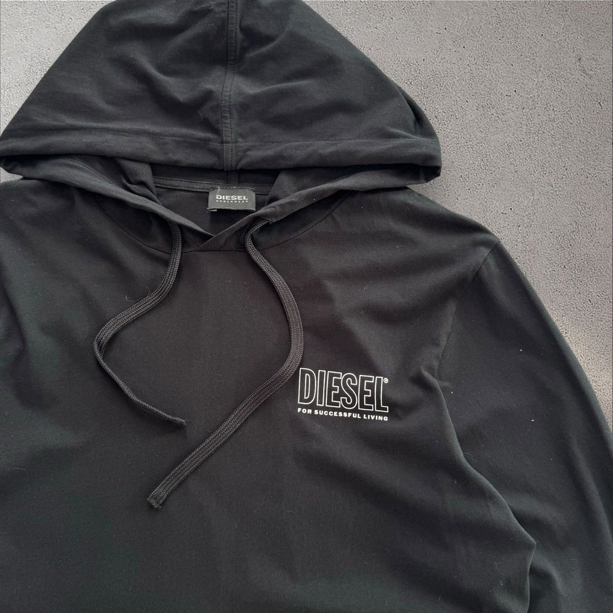 Diesel × Vintage DIESEL Y2K BLACK LONG HOODIE Size M / US 6-8 / IT 42-44 - 4 Thumbnail
