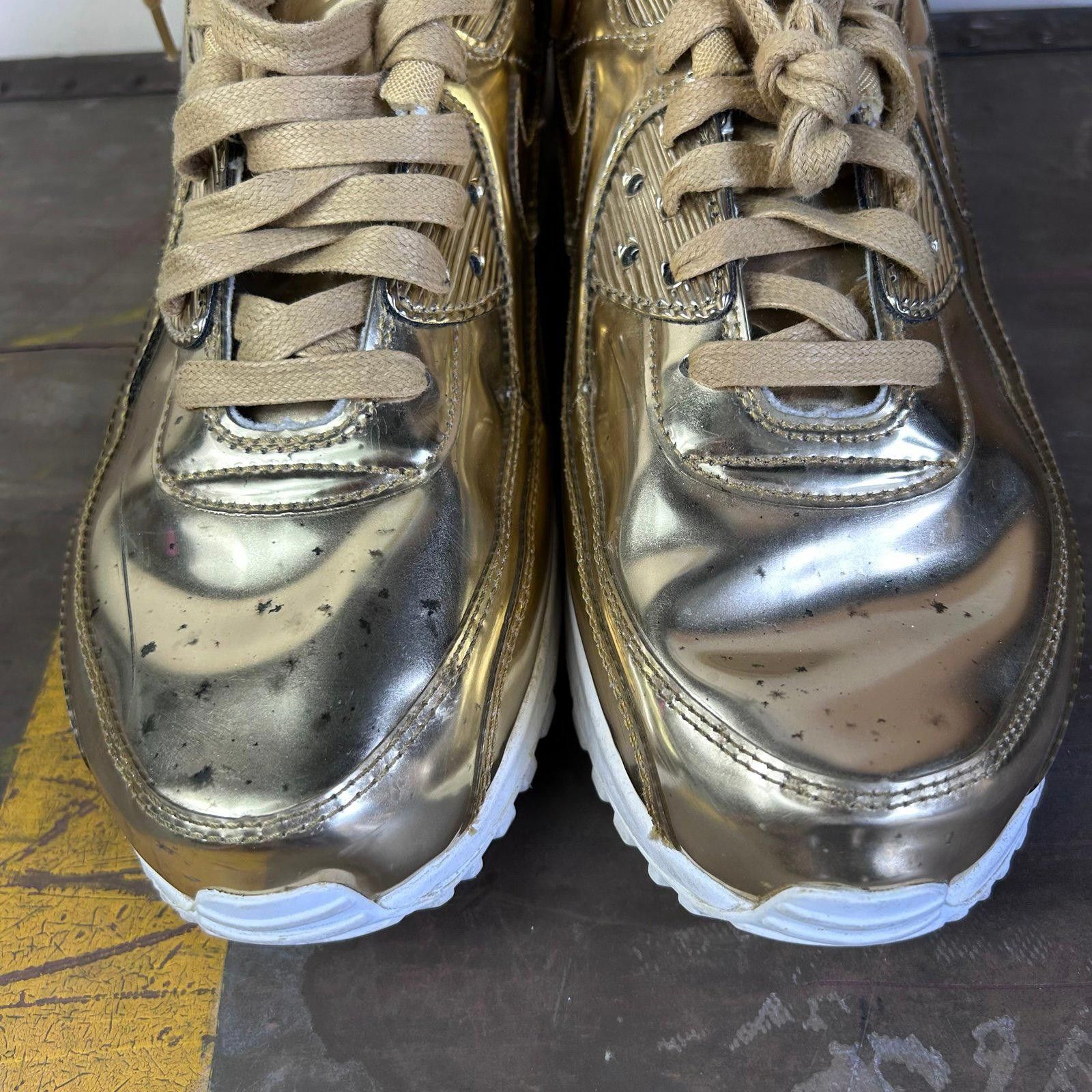 Nike Nike Air Max 90 PRM Metallic Gold Chrome Finish Retro Air Size US 13 / EU 46 - 7 Thumbnail