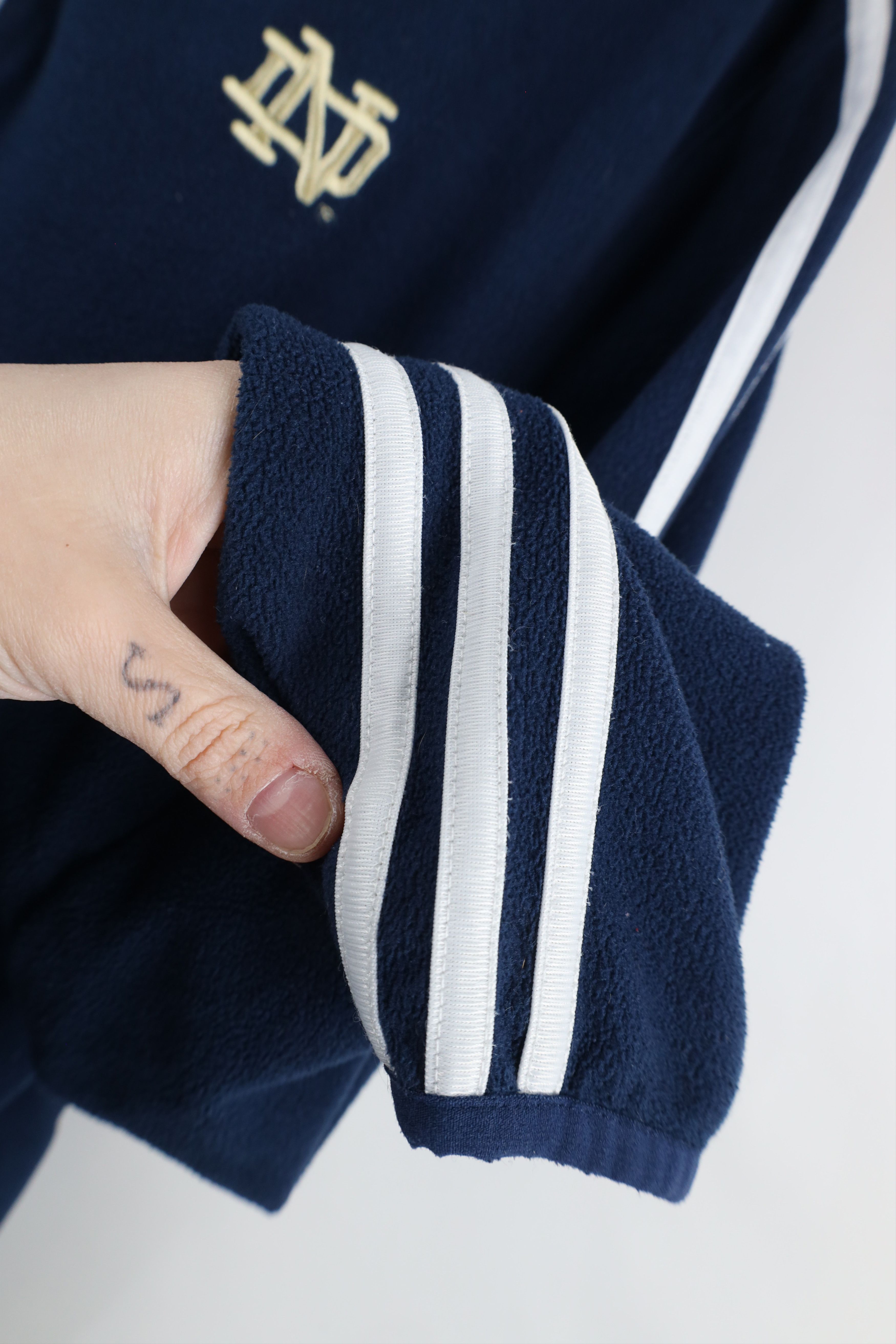 Adidas Vintage Adidas Notre Dame University Half Zip Fleece Sweater Size US L / EU 52-54 / 3 - 9 Thumbnail