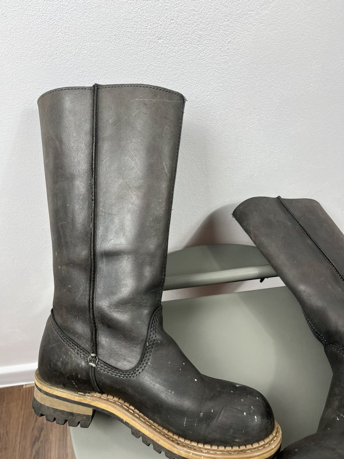Caterpillar CAT black leather engineer boots rugged work style size 37 Size US 6 / IT 36 - 14 Thumbnail