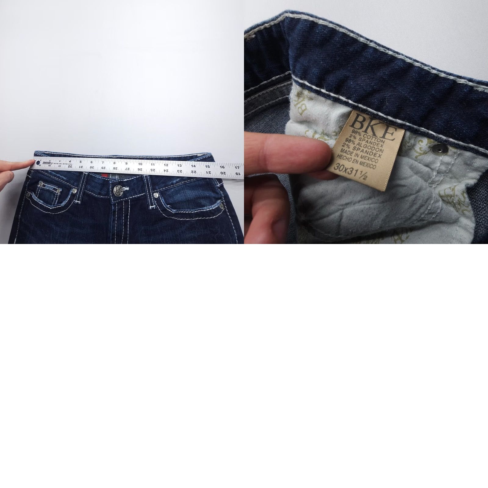 Vintage Buckle Buckle BKE Madison Skinny Low Rise Jeans 30 x 31.5 Dark Wash Embellished Womens Size 30 Blue Denim Vintage: No Size 30" / US 8 / IT 44 - 8 Thumbnail