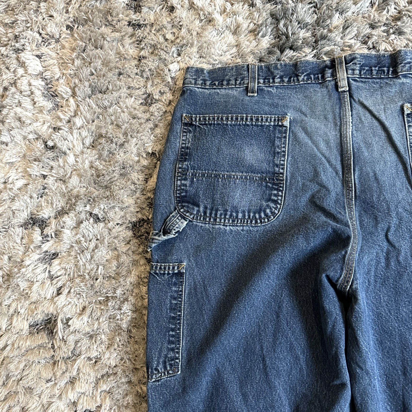 Carhartt VINTAGE Carhartt Jeans Denim Blue Men 38x31 Sz THRASHED Straight Cut Tag Pants Denim Jeans 1990s Y2K Mens Size US 38 / EU 54 - 5 Thumbnail