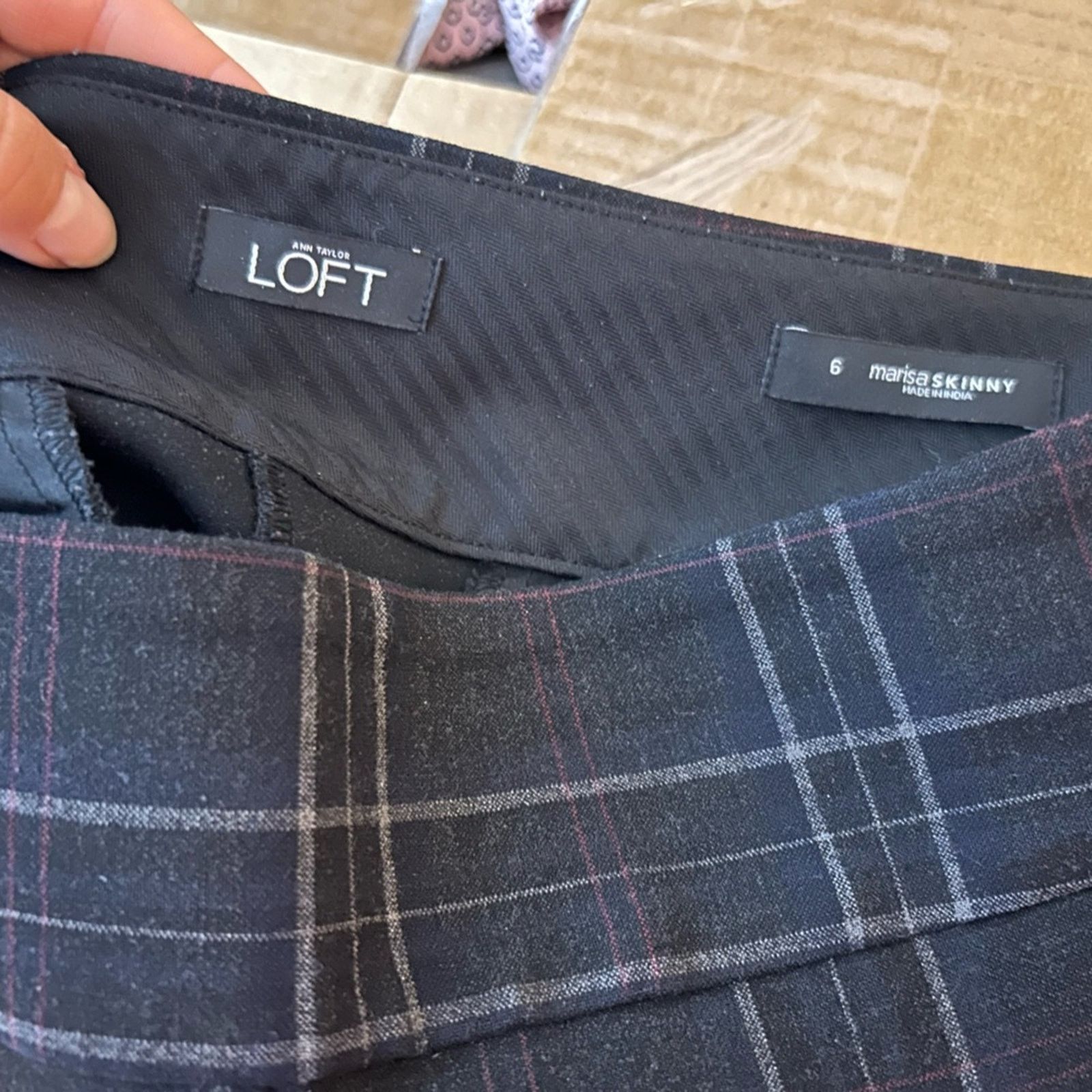 Loft Loft Plaid Marisa Skinny Trousers Size 28" / US 6 / IT 42 - 4 Thumbnail