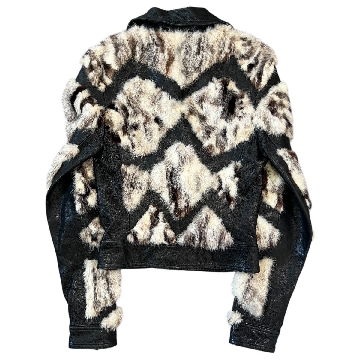 Dolce & Gabbana DOLCE&GABBANA Goatskin & Mink Fur Chevron Leather Jacket Size XS / US 0-2 / IT 36-38 - 9 Thumbnail