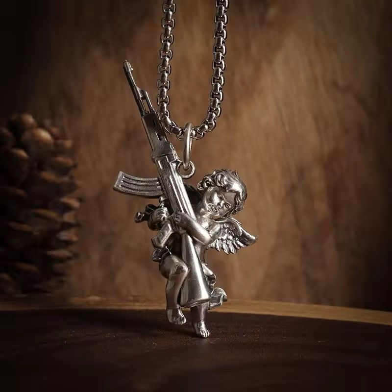 Jewelry Angel Ak-47 Pendant Necklace Size ONE SIZE - 1 Thumbnail