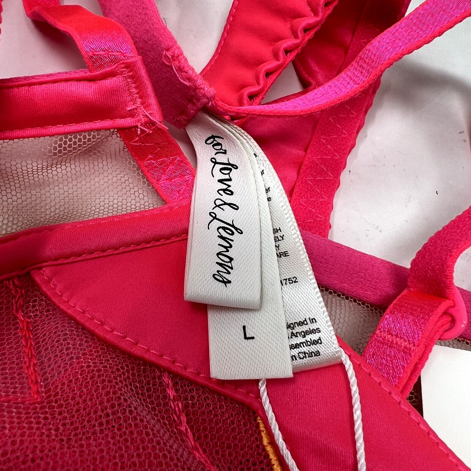 For Love & Lemons FOR LOVE & LEMONS Graphic Hearts Bra pink size L Large C0 Size ONE SIZE - 5 Thumbnail