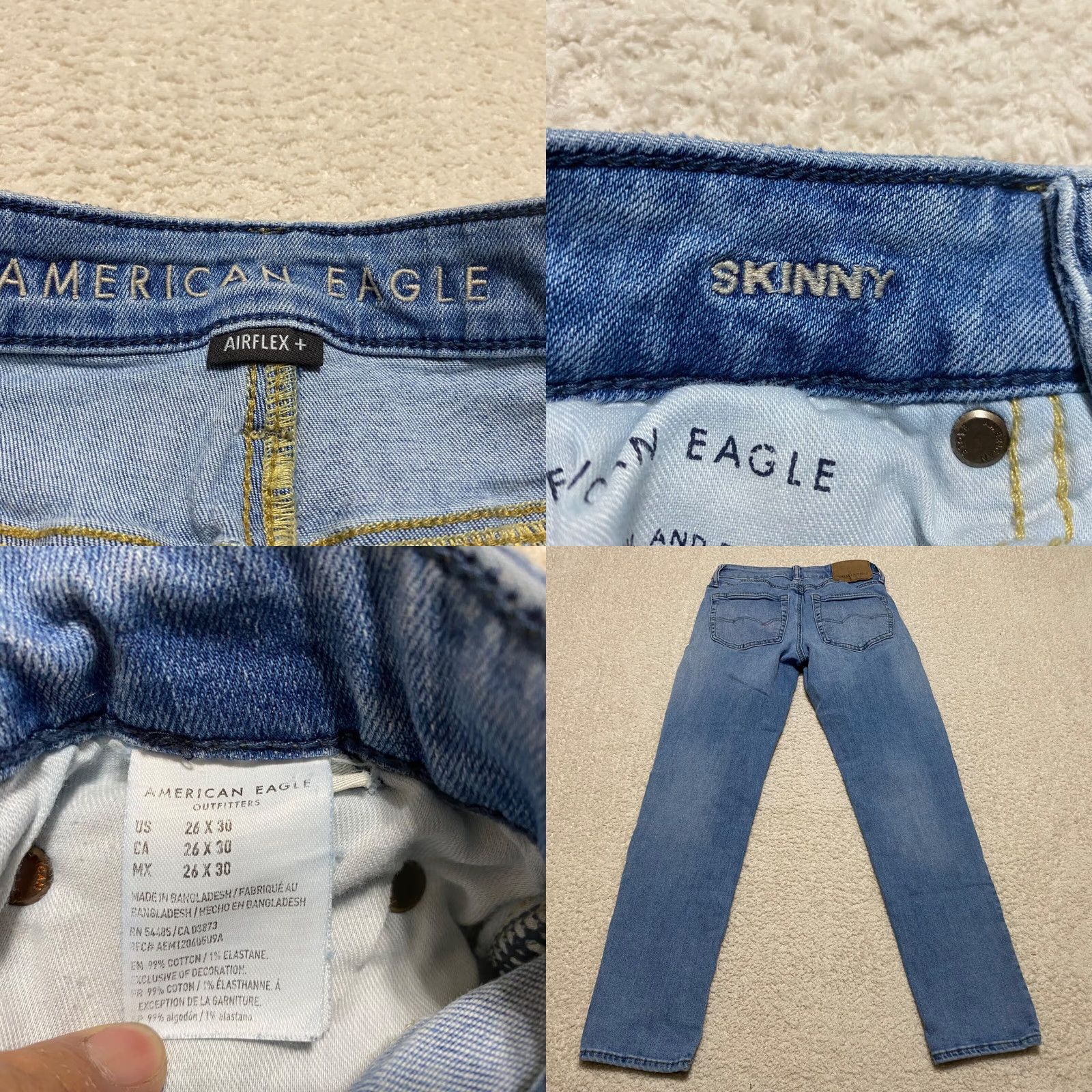 American Eagle Outfitters American Eagle Outfitters Jeans Womens 26x30 Airflex Skinny Medium Wash Low Rise Denim Size 26" / US 2 / IT 38 - 8 Thumbnail