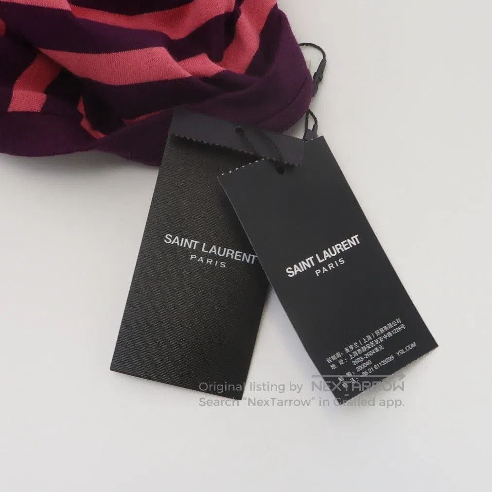 Saint Laurent Paris Saint Laurent L Striped Cotton Crew Neck T-Shirt. Size US L / EU 52-54 / 3 - 7 Thumbnail