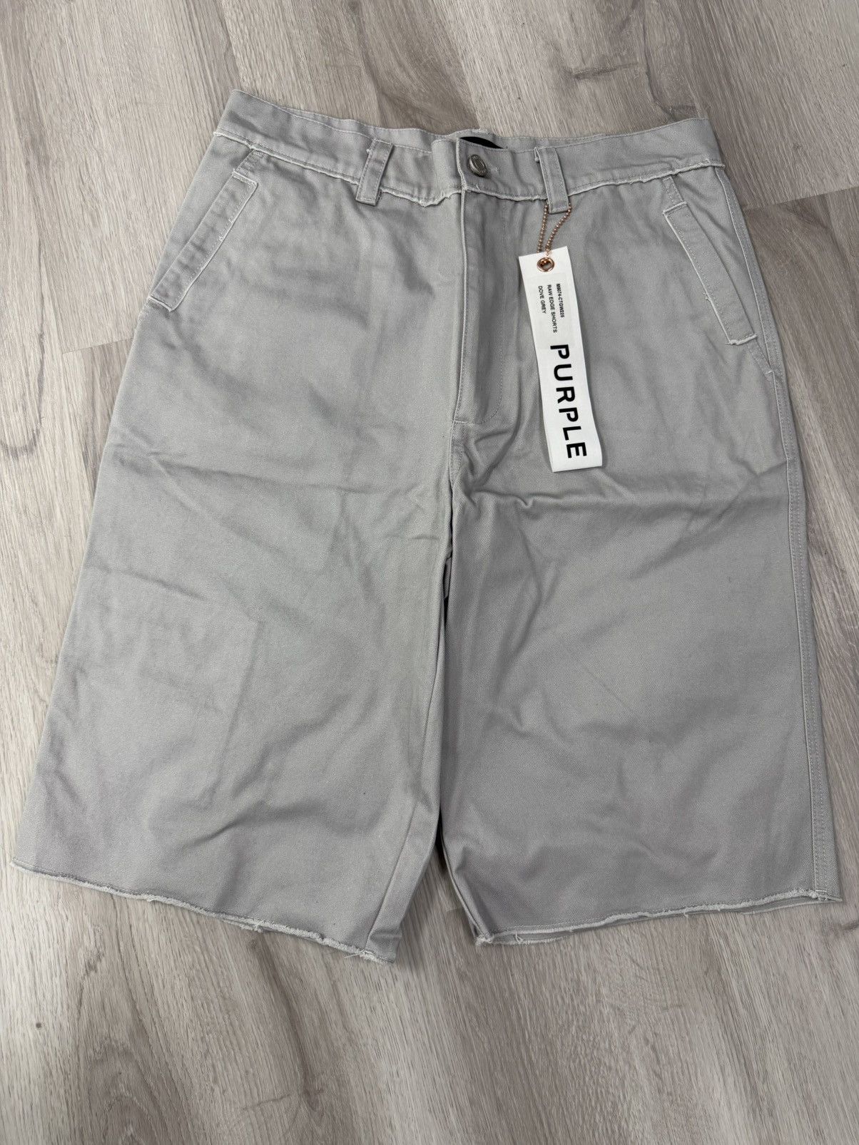 Purple Brand Purple Brand Raw Edge Shorts Dove Grey (M) Size US 32 / EU 48 - 1 Thumbnail