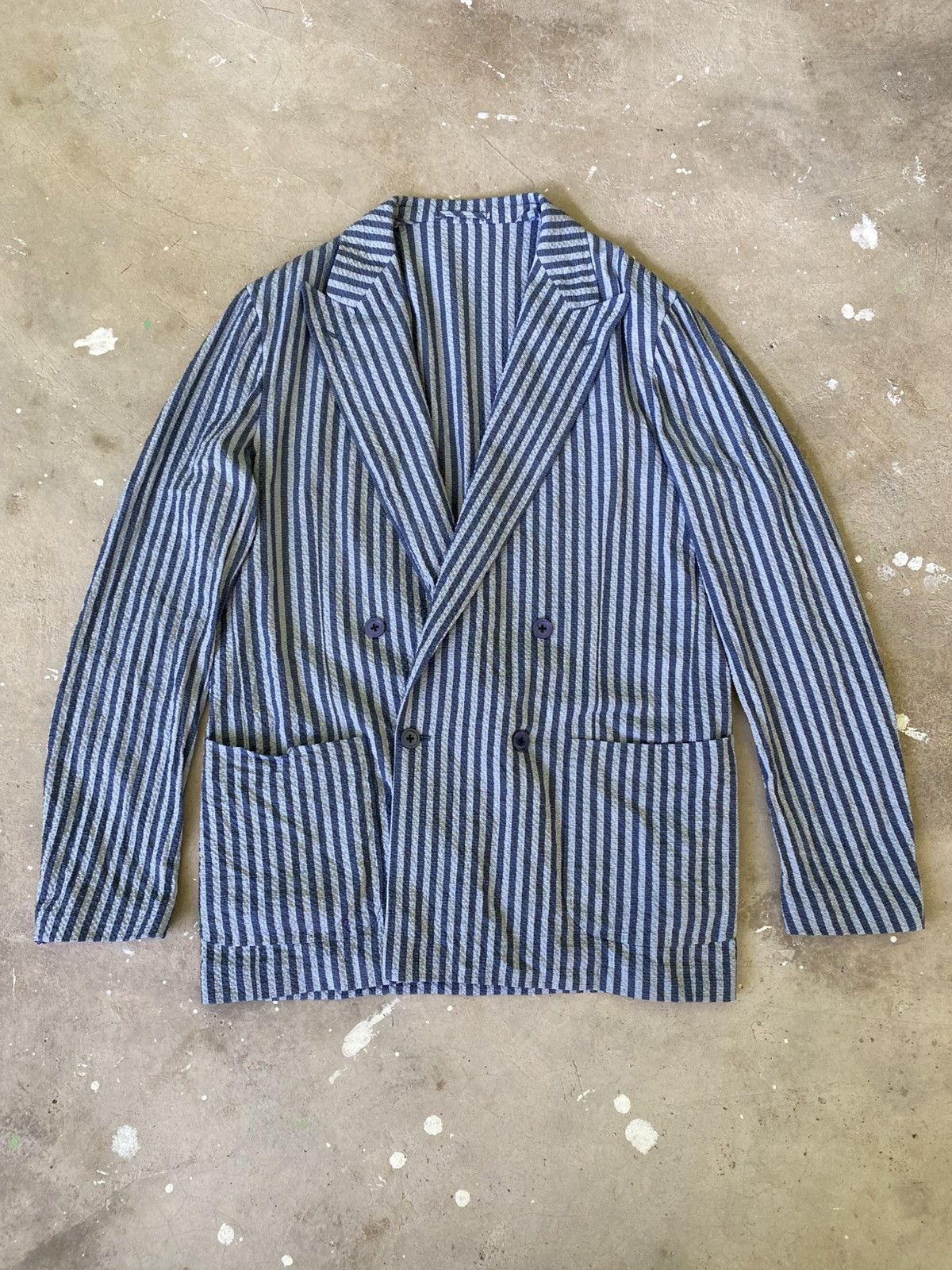 Ring Jacket Ring Jacket Japan Seersucker Stripe Blazer Size 50 Size US M / EU 48-50 / 2 - 1 Thumbnail
