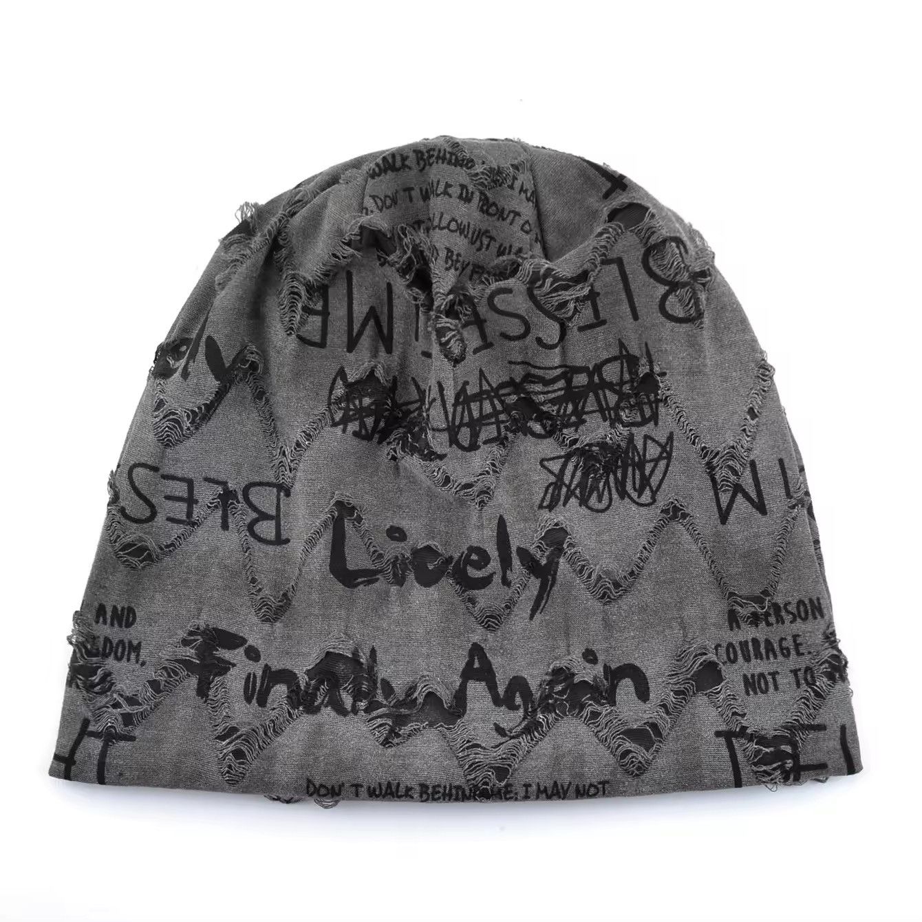 Other Letter Printing Graphic Breathable Thin Beanies Size ONE SIZE - 2 Thumbnail