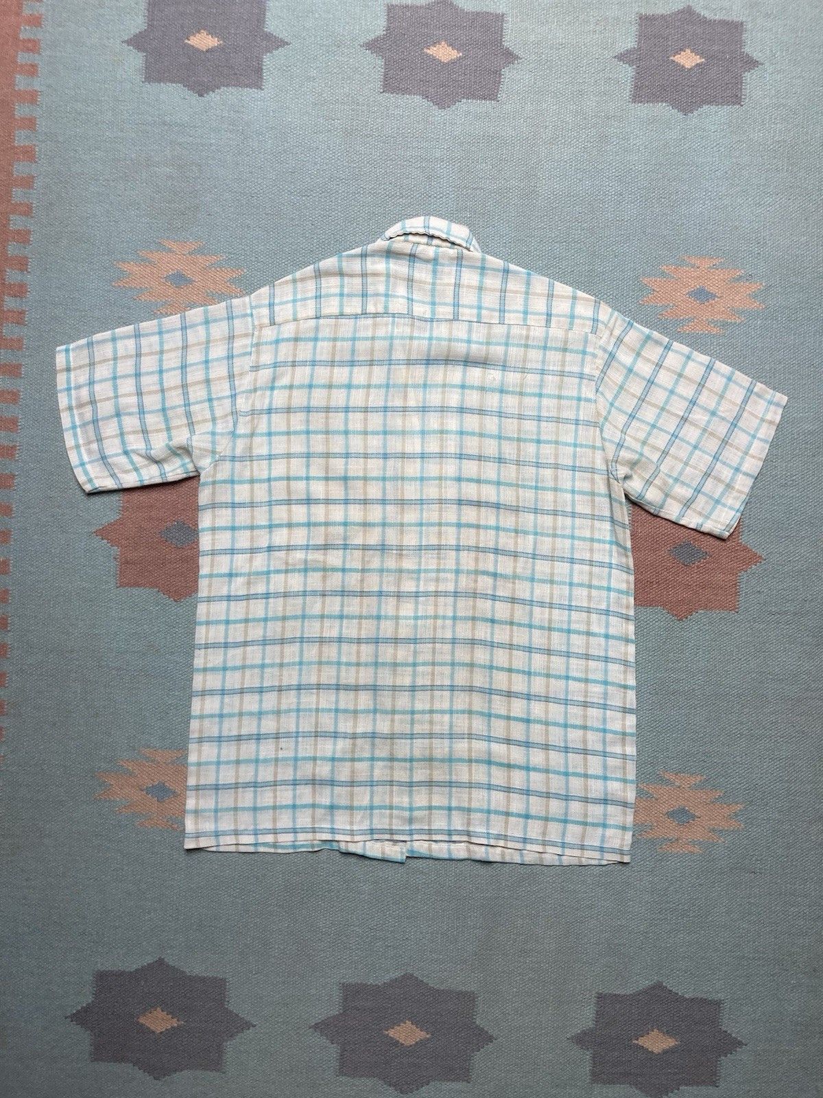 Vintage Vtg 1960s button shirt Brent poly cotton plaid men’s small Size US S / EU 44-46 / 1 - 7 Thumbnail