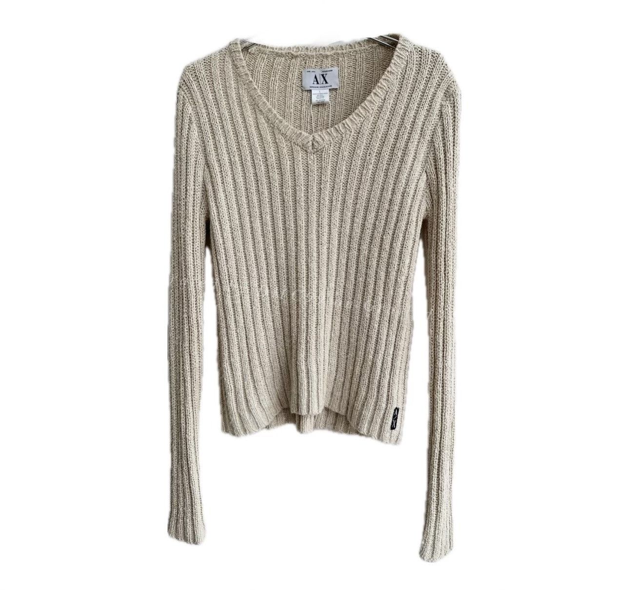 Vintage Vintage A/X Armani Ribbed V-Neck Knit Size M / US 6-8 / IT 42-44 - 1 Thumbnail