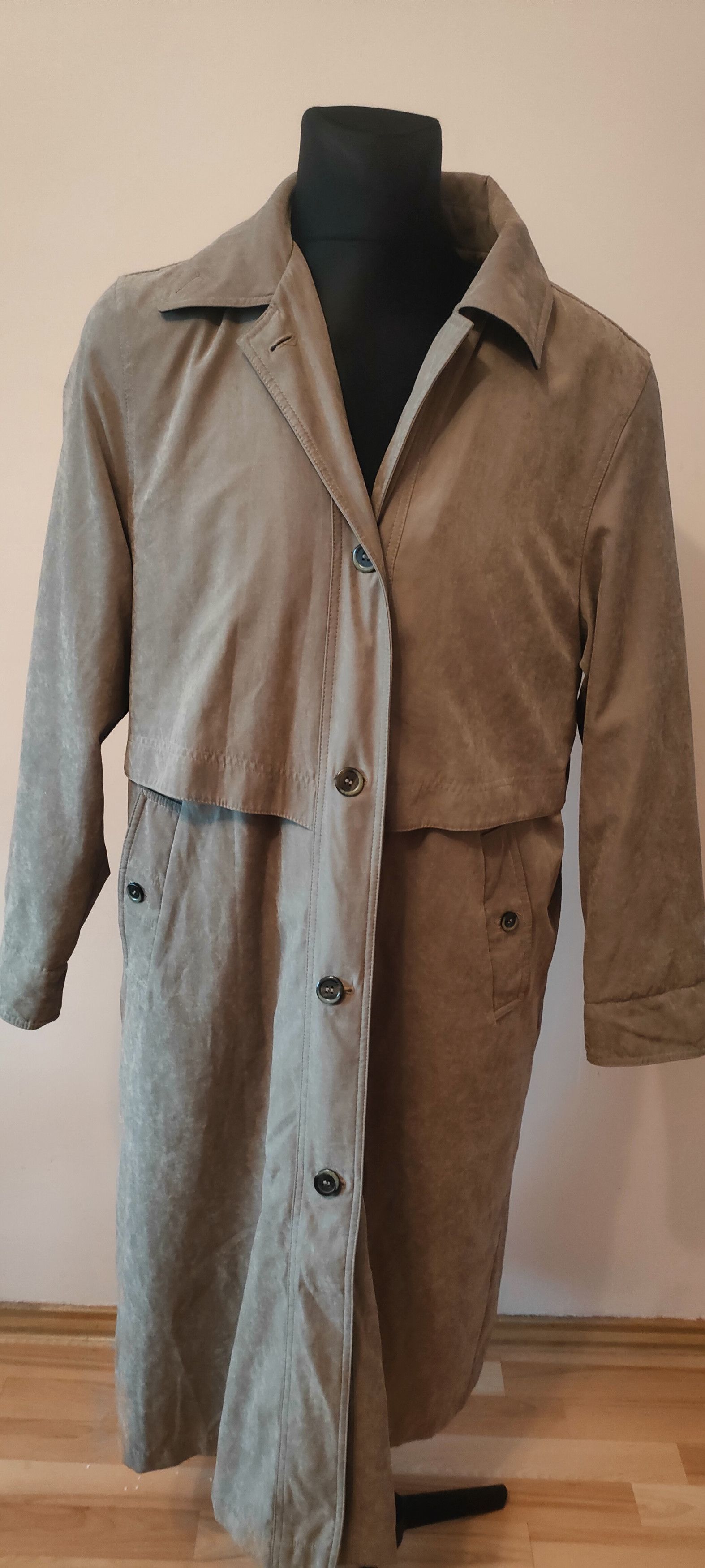 Image of Vintage Men's Coat in Beige (Size 2XL)