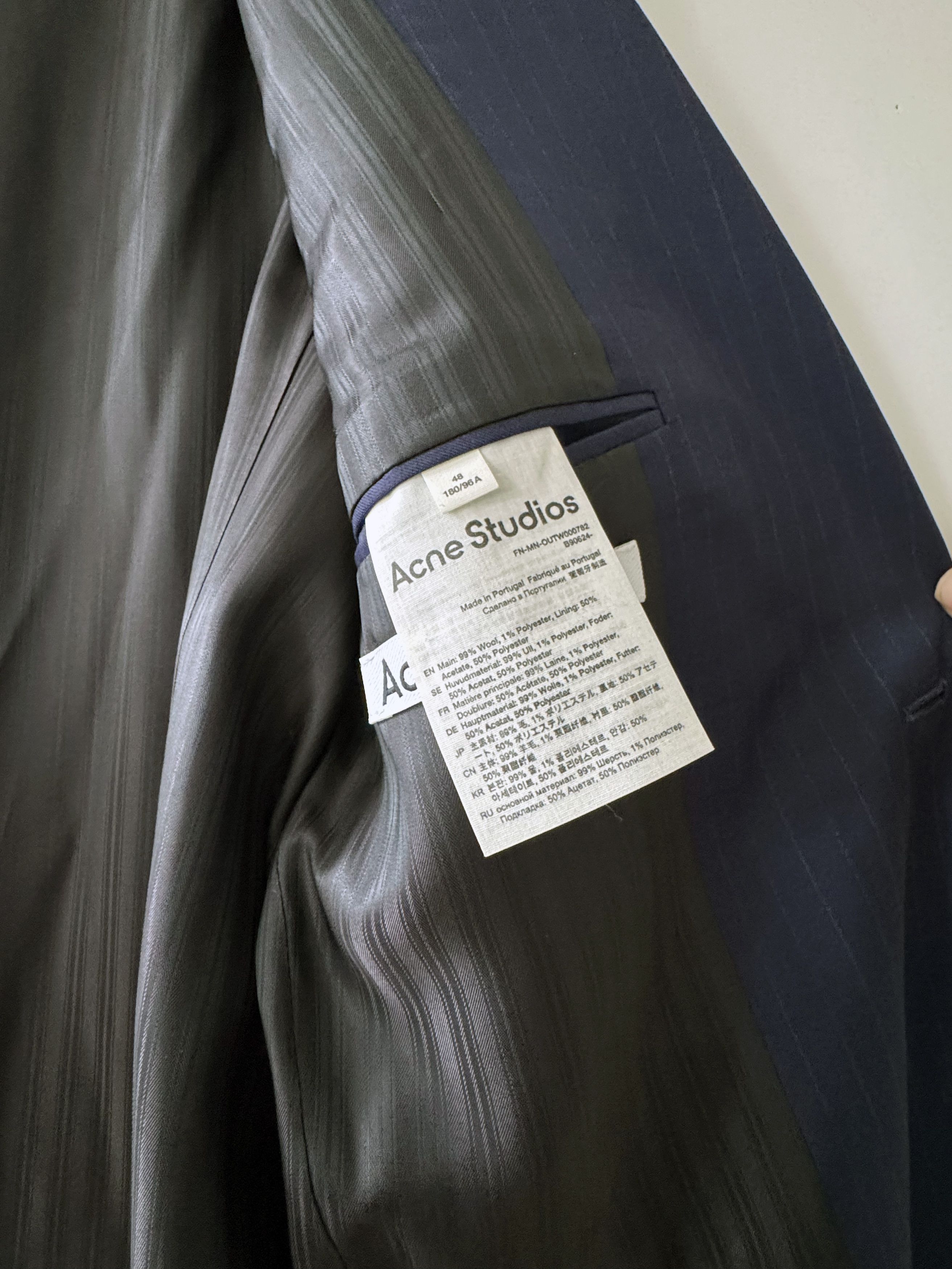 Acne Studios Single Breasted Long Pinstripe Coat / Blazer Size 48R - 3 Thumbnail