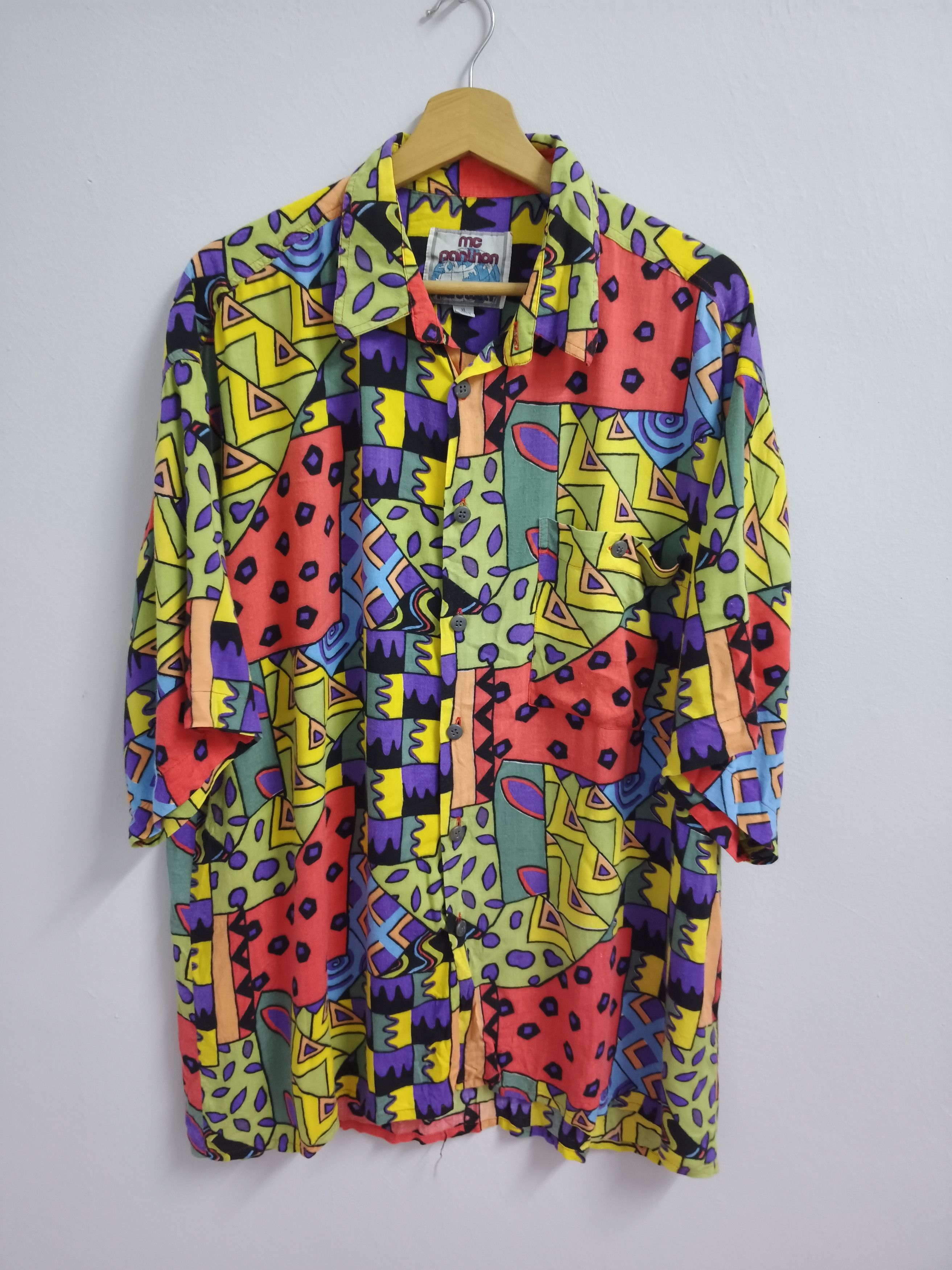 Japanese Brand × Vintage MC PANTHON MULTICOLOUR VISCOSE BUTTON UP Size US XL / EU 56 / 4 - 1 Thumbnail