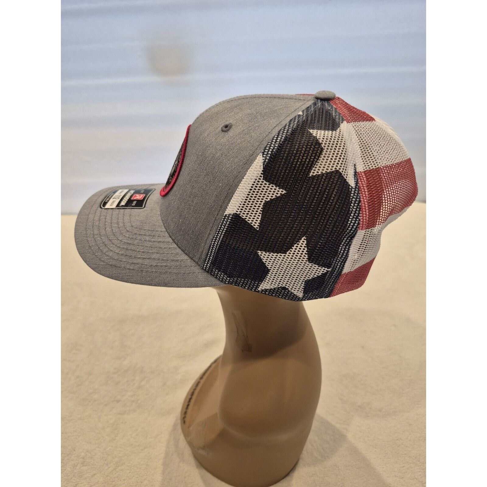 Richardson Premium Skull and USA Flag Richardson Trucker Snapback Mesh Size ONE SIZE - 15 Thumbnail