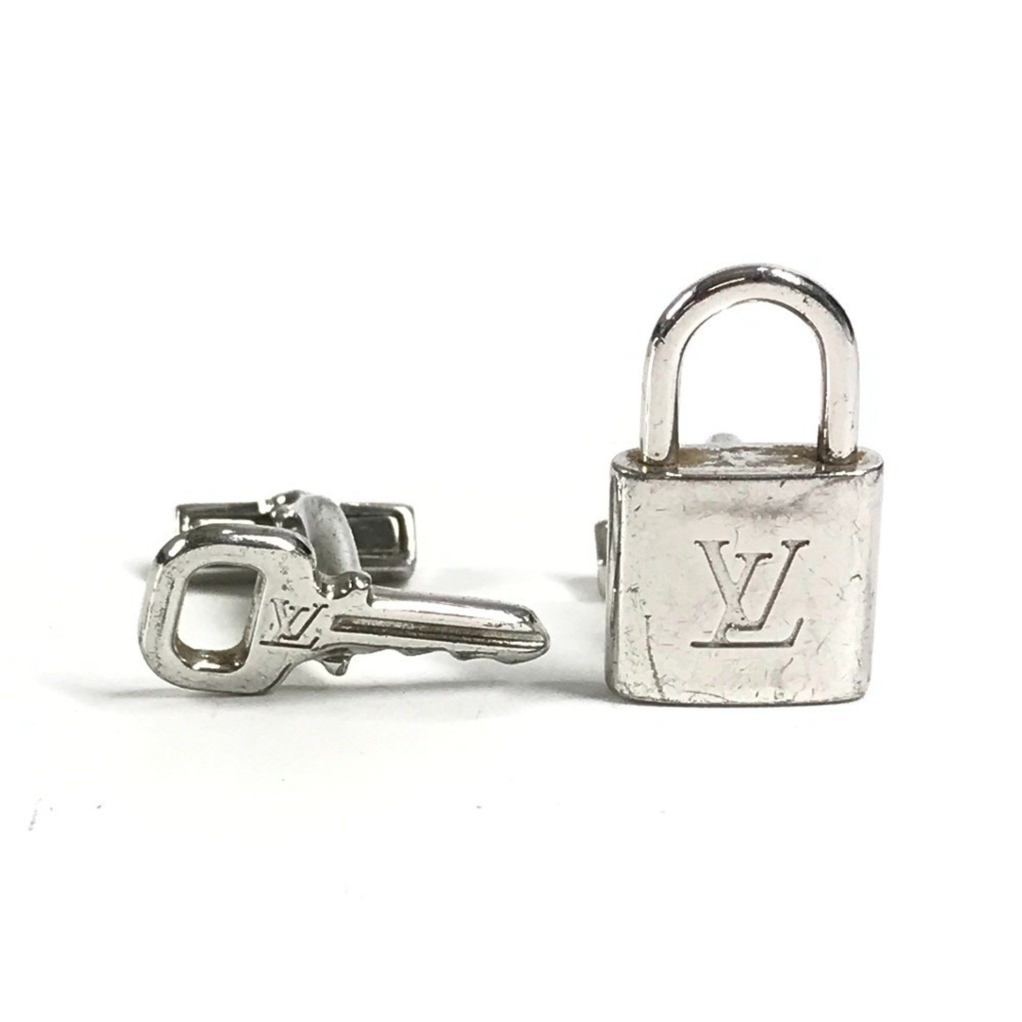 LOUIS VUITTON M64600 Damier Case with Button de Manchette Cadena et Clé Cufflinks Men's Silver AG925