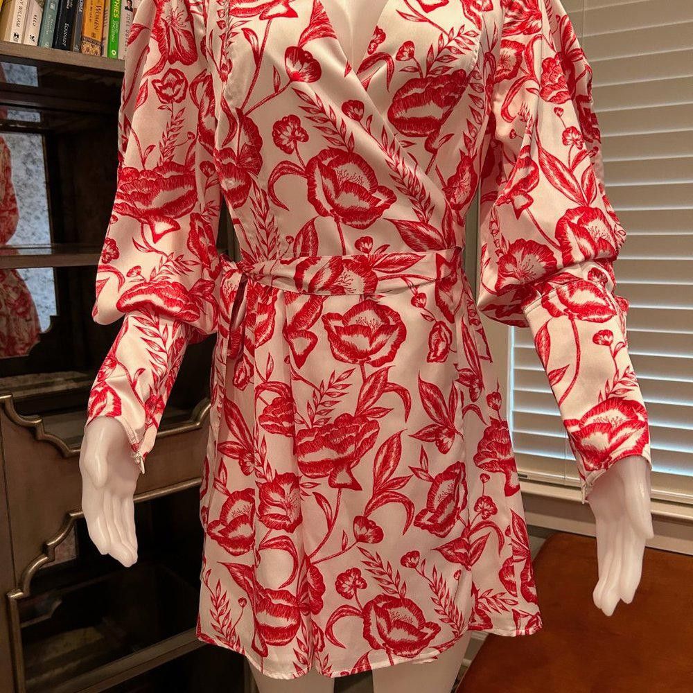 Designer C/MEO Collective OpaCity Dress Ivory Botanic Size L / US 10 / IT 46 - 5 Thumbnail