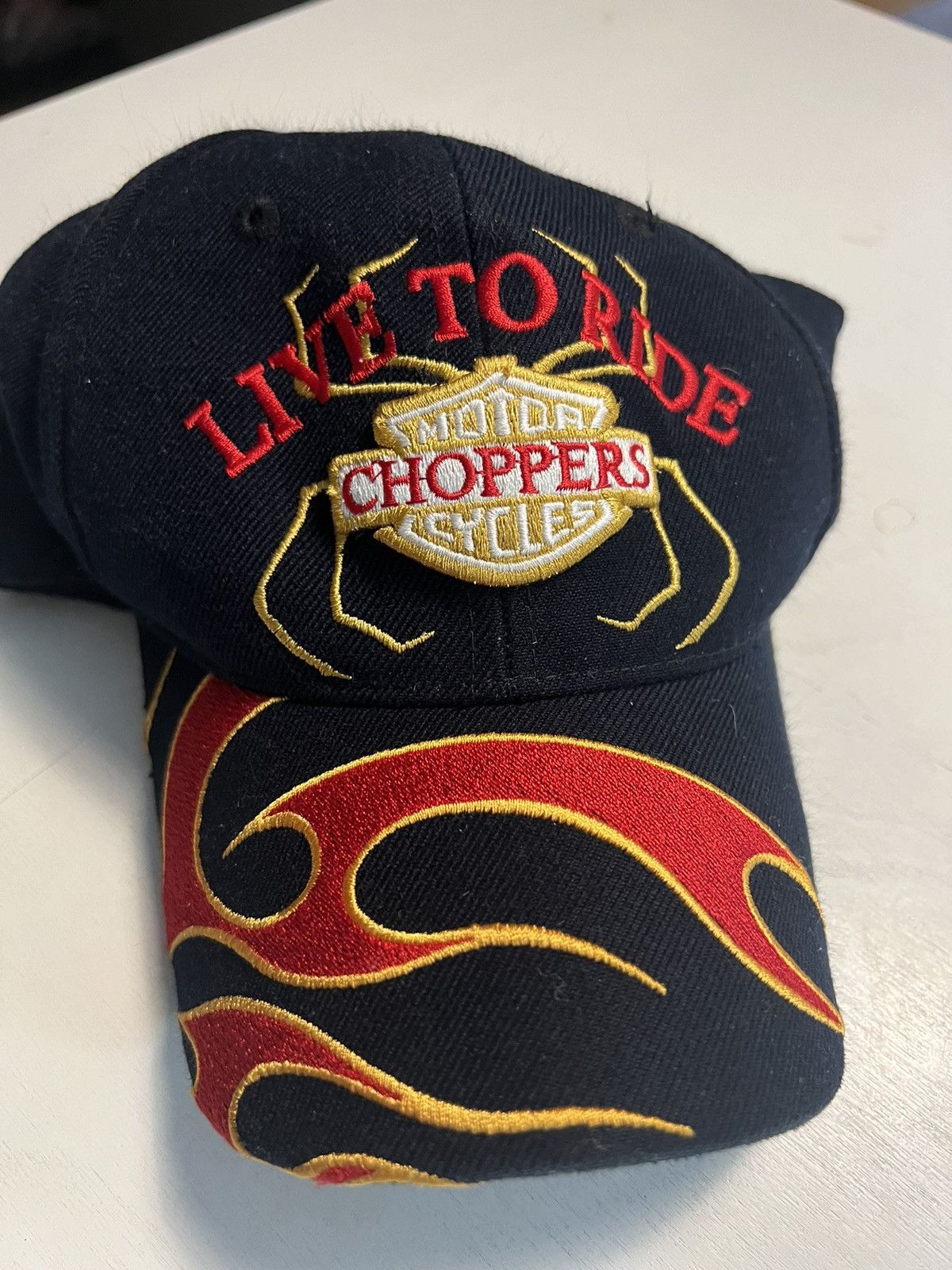 Harley Davidson Vintage 🔥Flame🔥 Motorcycle hat Size ONE SIZE - 2 Thumbnail