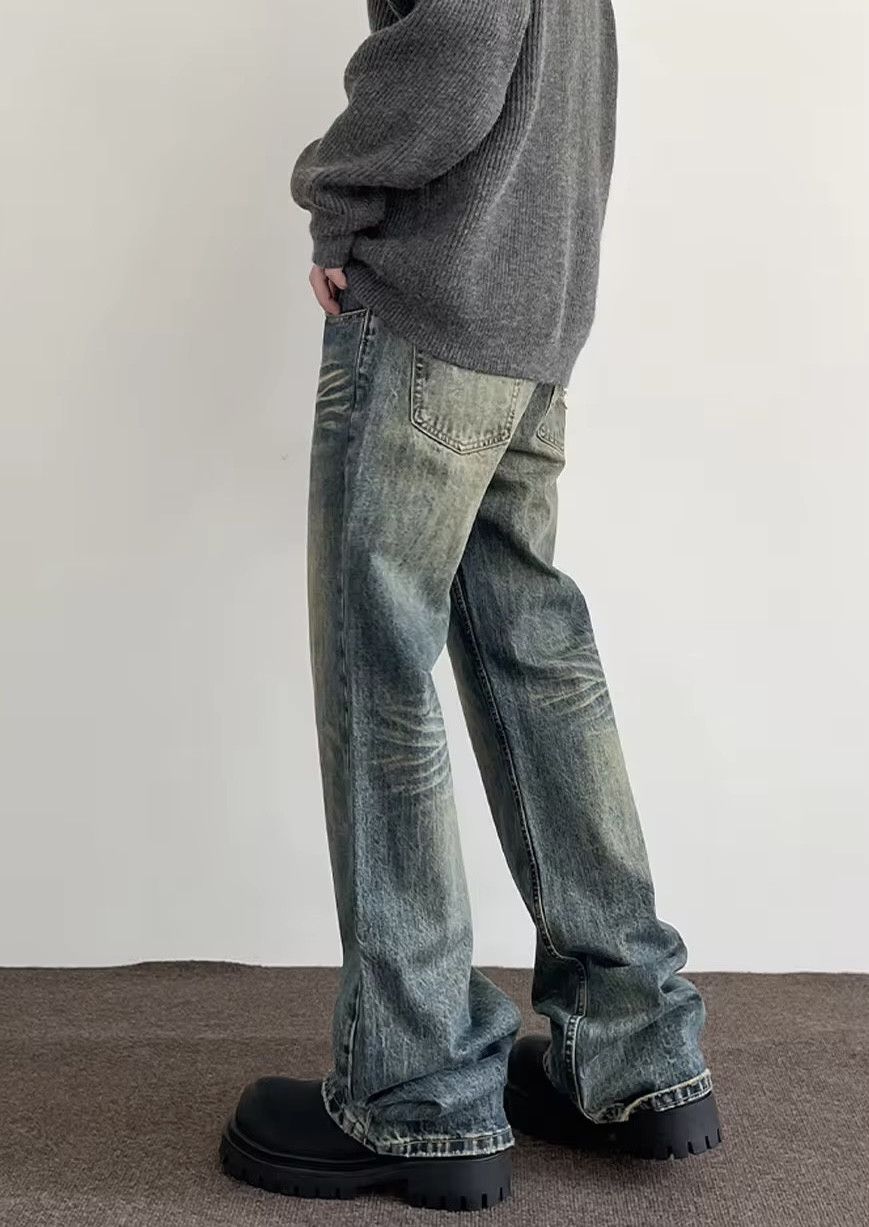 Japanese Brand × Jean Y2k Vintage Blue Distressed Flared Jeans Size US 30 / EU 46 - 2 Thumbnail