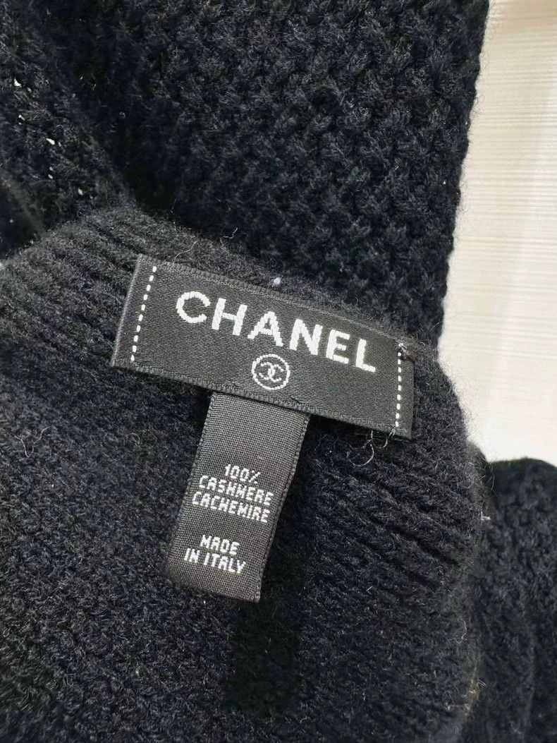 Chanel Chanel Classic black pineapple pattern knitted white doubl Size ONE SIZE - 5 Thumbnail