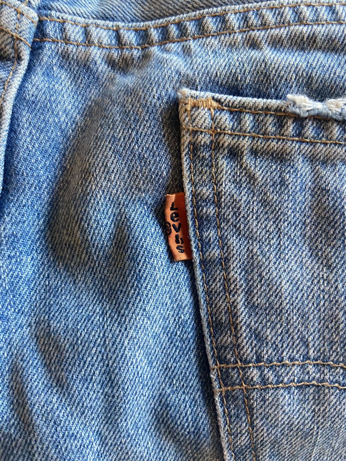 Levi's Vintage Levis 505 Orange Tab Torn Knee Jeans Size US 32 / EU 48 - 7 Thumbnail