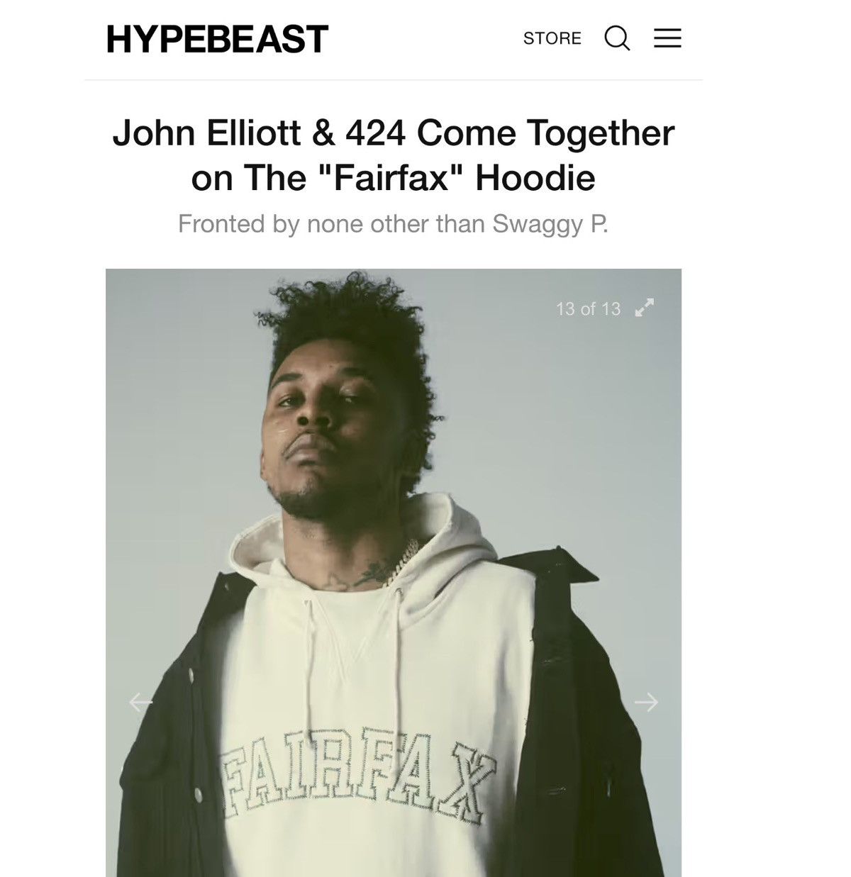 John Elliott 2018 rare John Elliott x 424 "Fairfax" hoodie Size US S / EU 44-46 / 1 - 2 Thumbnail
