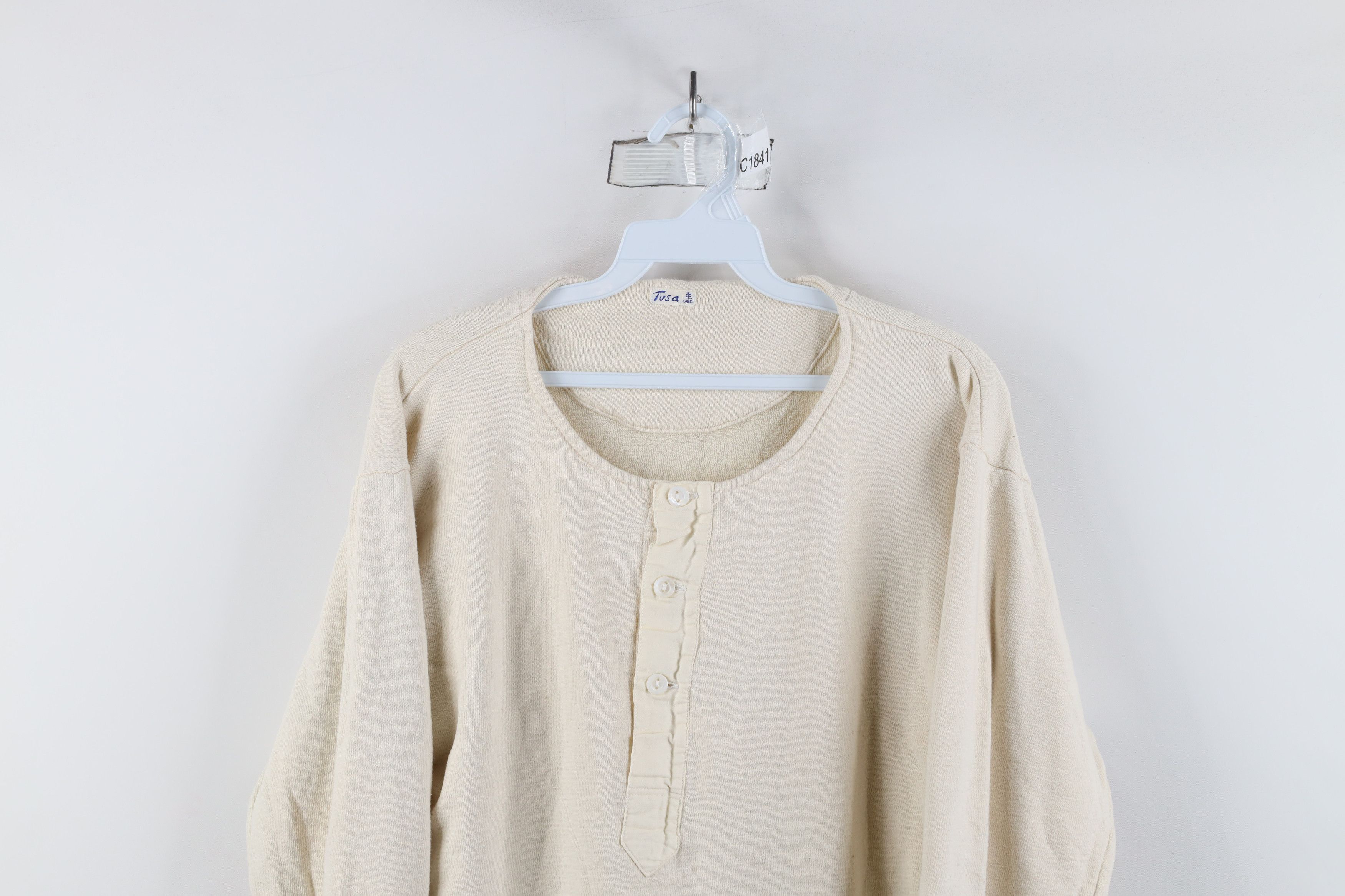 Vintage Vintage 50s Streetwear Lined Long Sleeve Henley T-Shirt Size US L / EU 52-54 / 3 - 2 Thumbnail