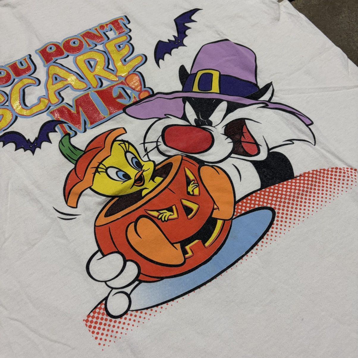Warner Bros Vintage Looney Tunes Sylvester Tweety Halloween T Shirt Y2K Size US L / EU 52-54 / 3 - 4 Thumbnail