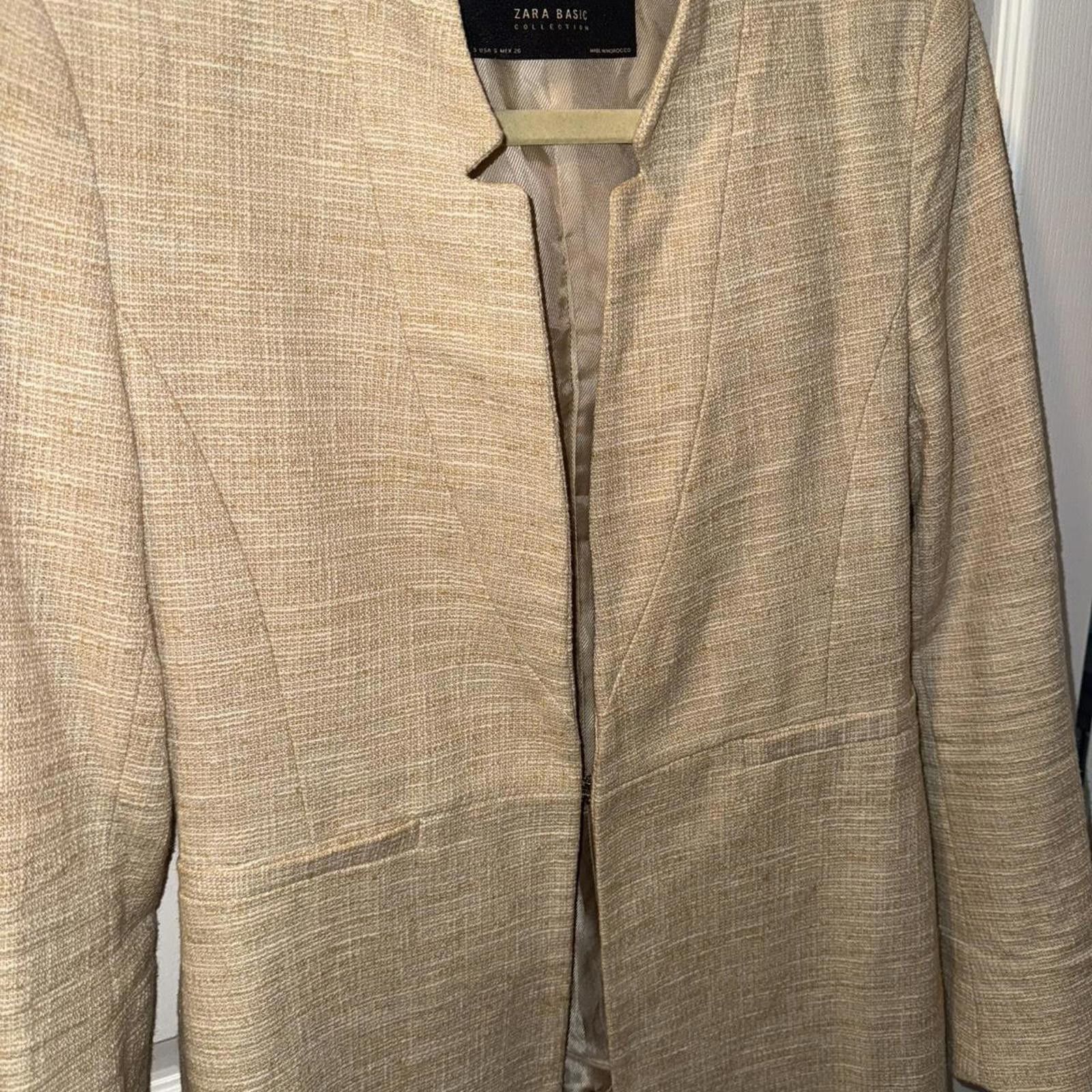 Zara Zara Country Cream Mix Tweed Style Dress Jacket Size S / US 4 / IT 40 - 2 Thumbnail
