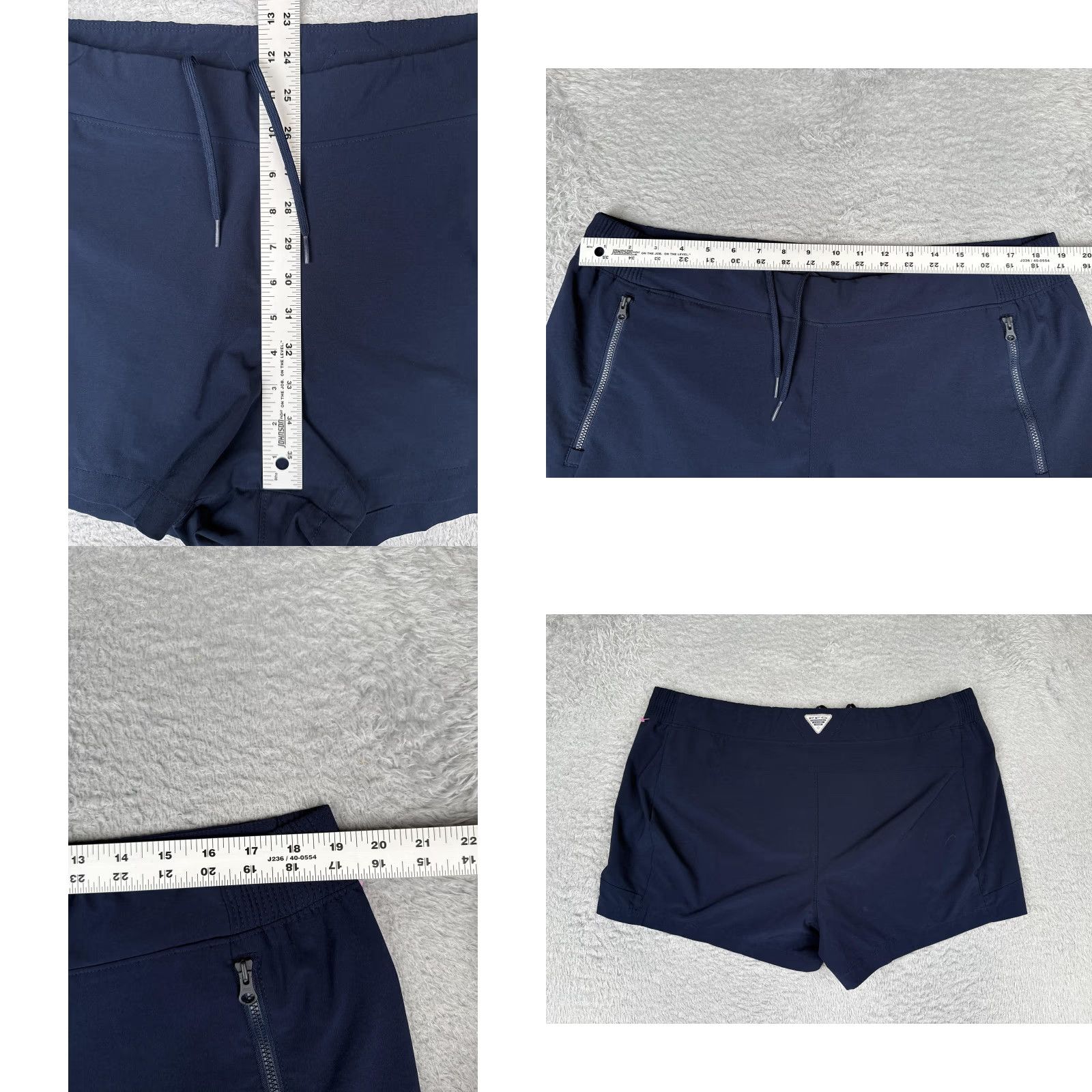Vintage Columbia PFG Swim Shorts Womens XL Blue Trunks Zip Pockets Quick Dry Stretch 3" Size 40" / US 18 - 8 Thumbnail