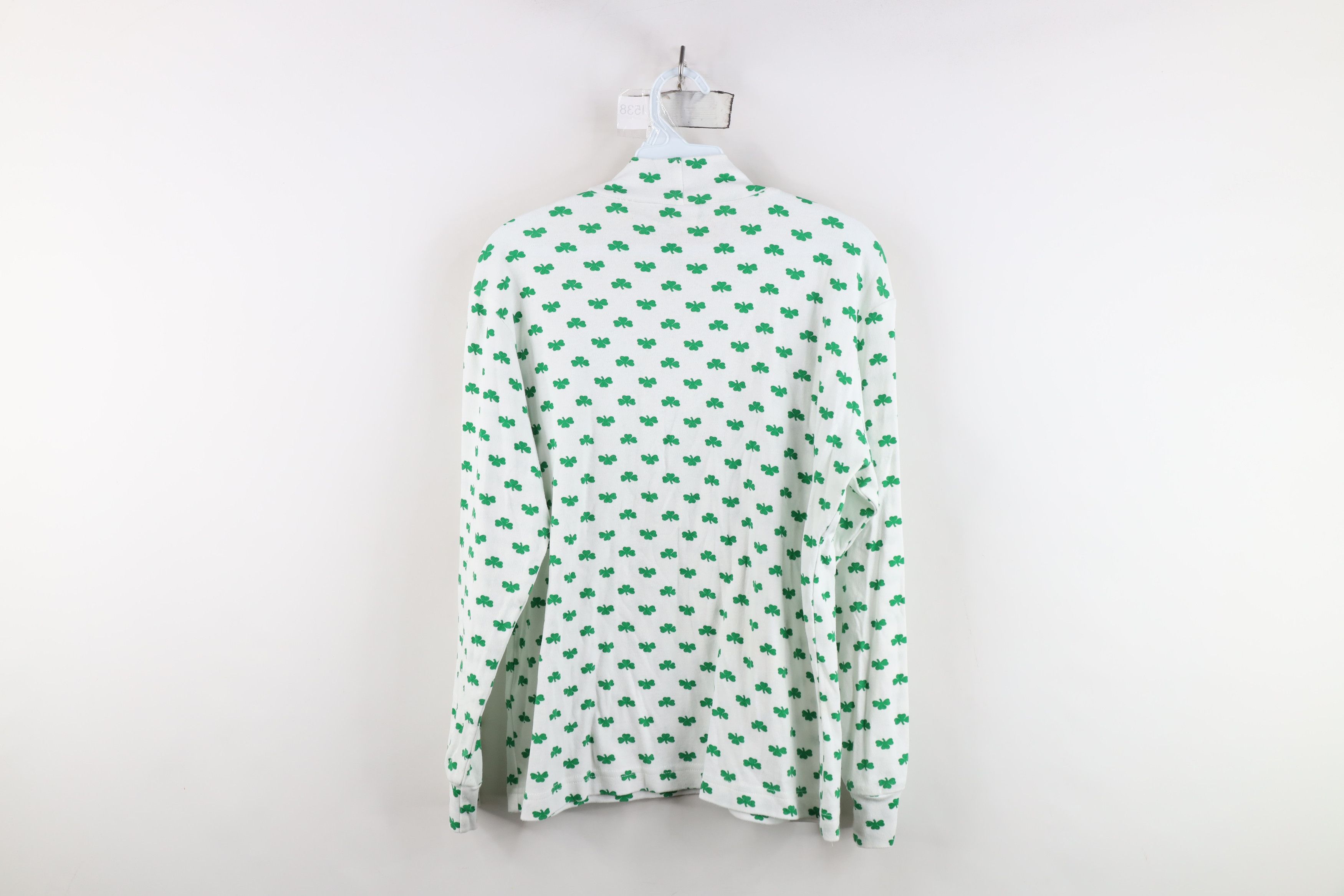 Vintage Vintage 90s Patricks Day Clover Mock Neck T-Shirt USA Size M / US 6-8 / IT 42-44 - 7 Thumbnail
