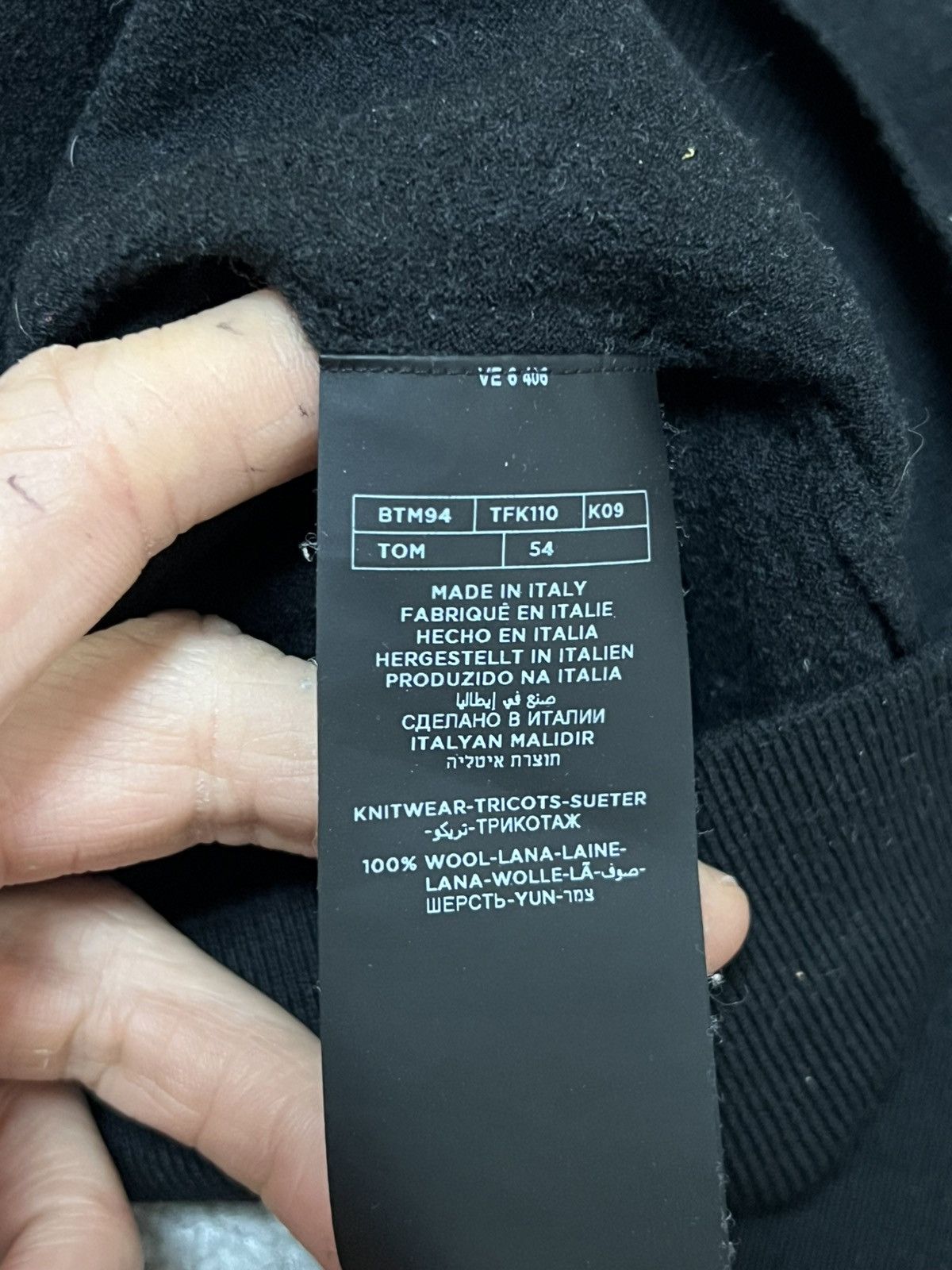 Tom Ford Tom Ford Wool Black Sweater Size XS Size US XS / EU 42 / 0 - 6 Thumbnail