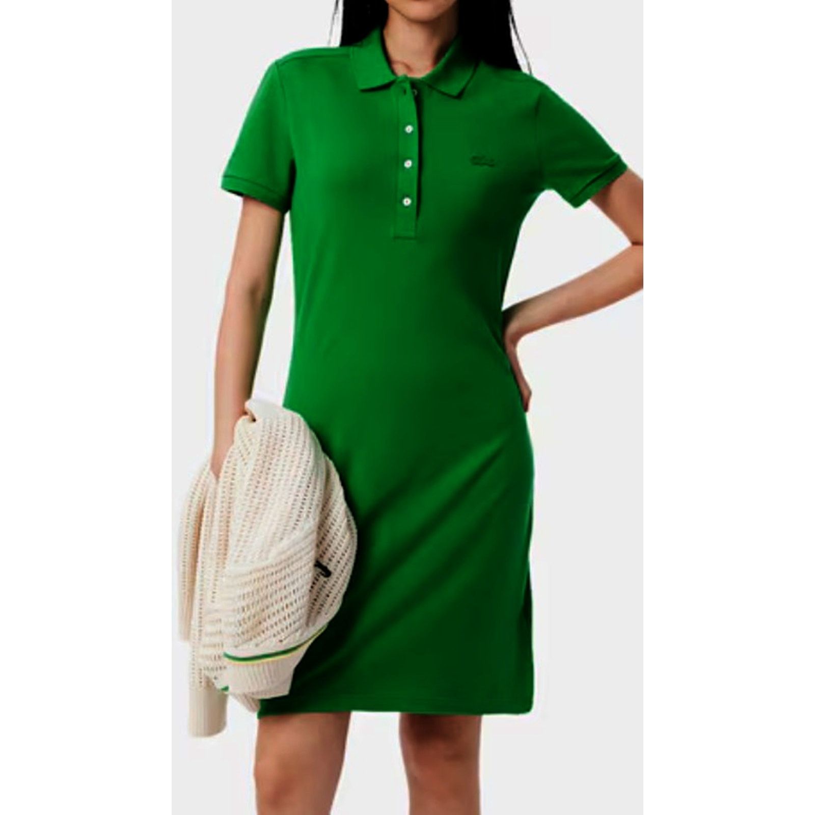 Lacoste Short Sleeve Slim Fit Stretch Polo Dress Green 4