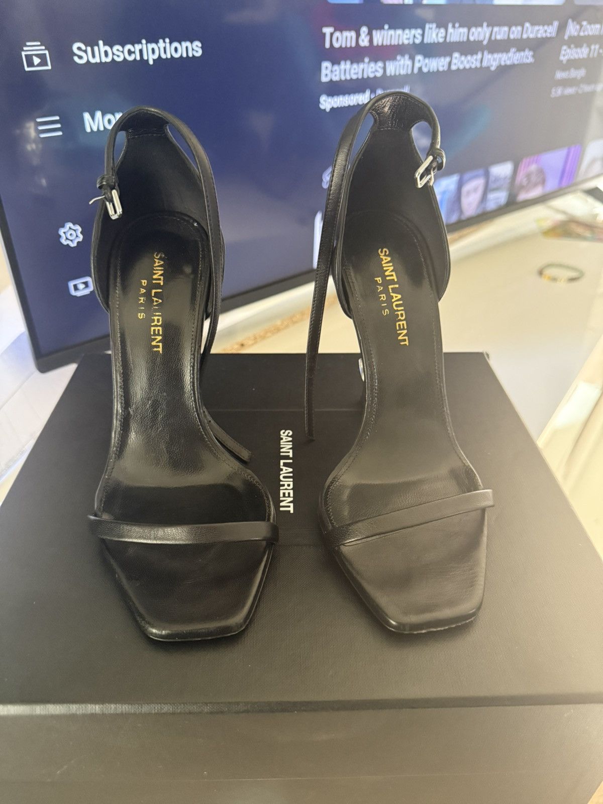 Yves Saint Laurent Saint Laurent Opyum 110mm leather sandals Size US 6 / IT 36 - 1 Thumbnail