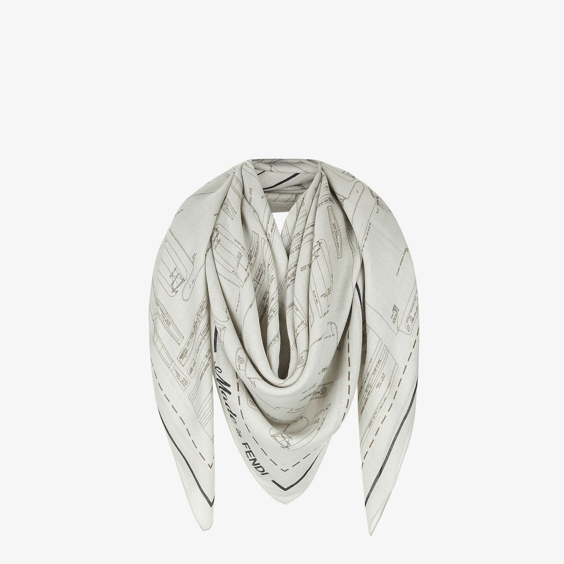 Fendi o1s1wg111224 Size: OS / Scarf in White Size ONE SIZE - 2 Thumbnail