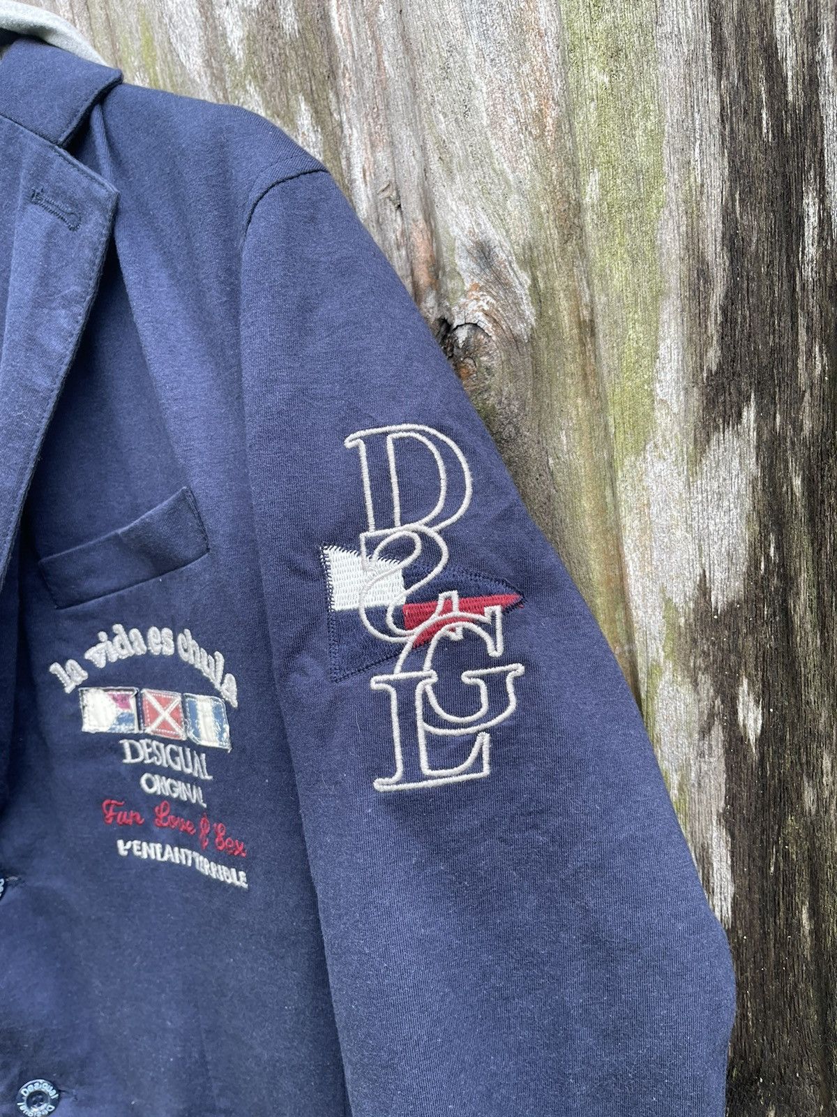 Designer Desigual Blazer Hoodie Hybrid Jacket Navy Size 48 Size US M / EU 48-50 / 2 - 6 Thumbnail
