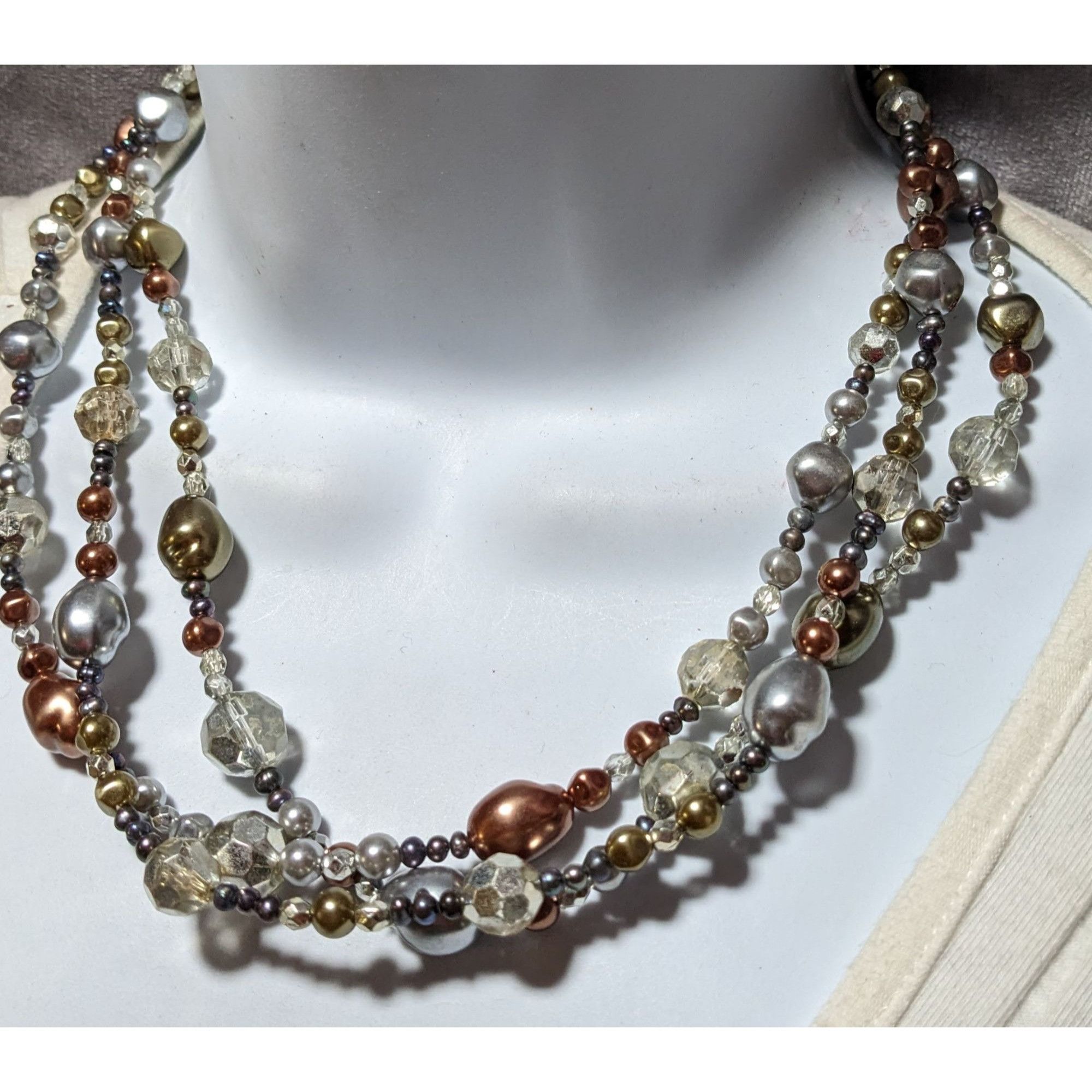 Other Metallic Multilayer Glam Beaded Necklace Size ONE SIZE - 6 Thumbnail