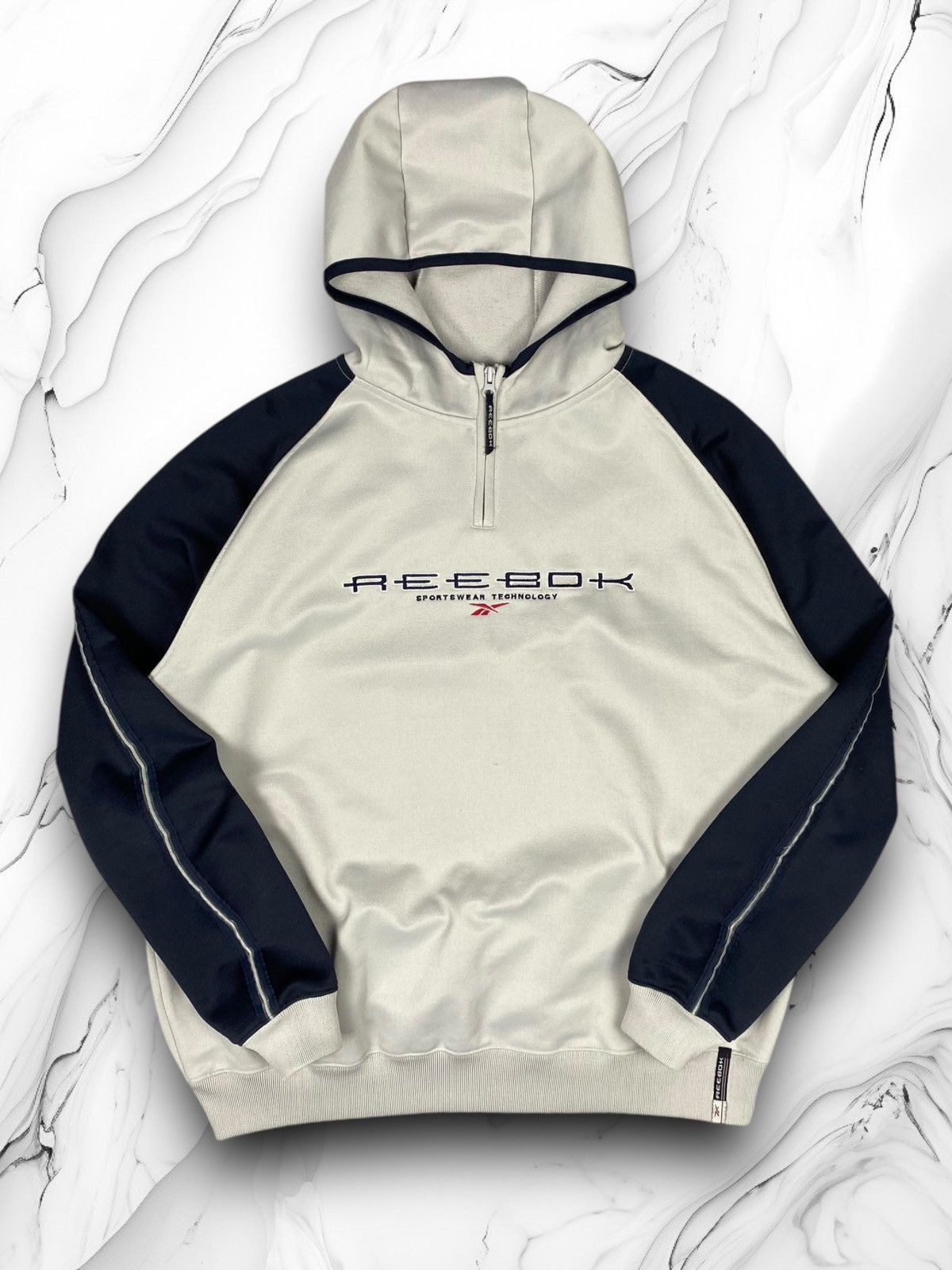 Reebok × Vintage Vintage 90s Reebok Technology Center Logo Drill Hoodie y2k Size US XL / EU 56 / 4 - 1 Thumbnail