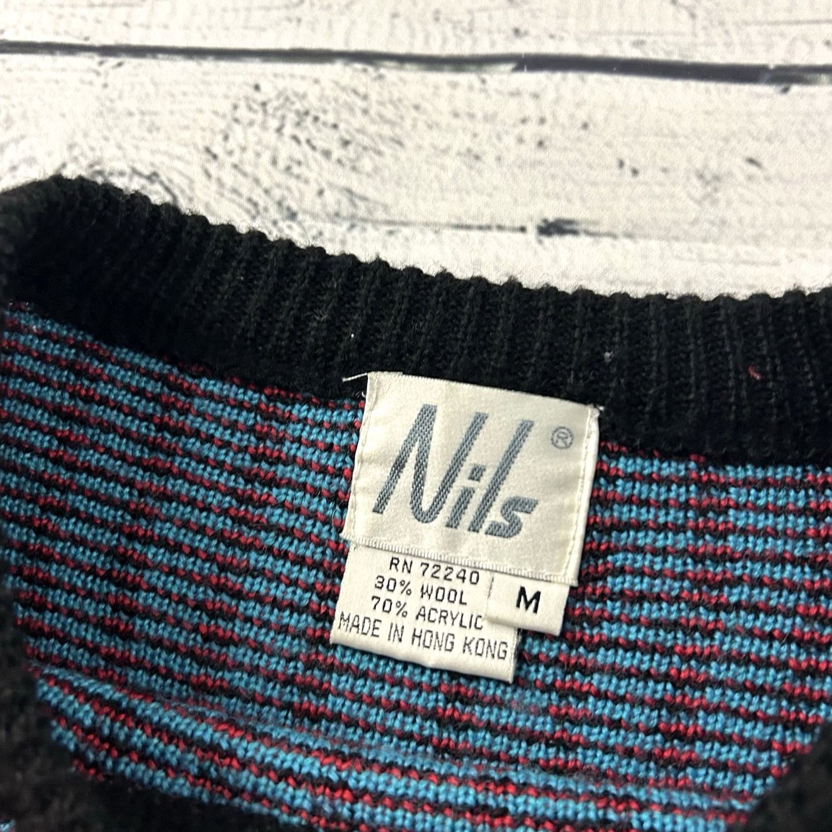 Vintage Vintage Nils Wool Pullover Sweater Mens Medium Blue Size US M / EU 48-50 / 2 - 2 Thumbnail