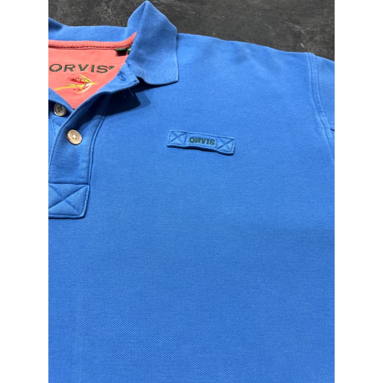 Orvis VINTAGE Orvis Polo Shirt Shirt Mens L Blue 100% Cotton Short Sleeve/Relaxed Fit Logo Fishing 90s Theme Mens Size US L / EU 52-54 / 3 - 4 Thumbnail