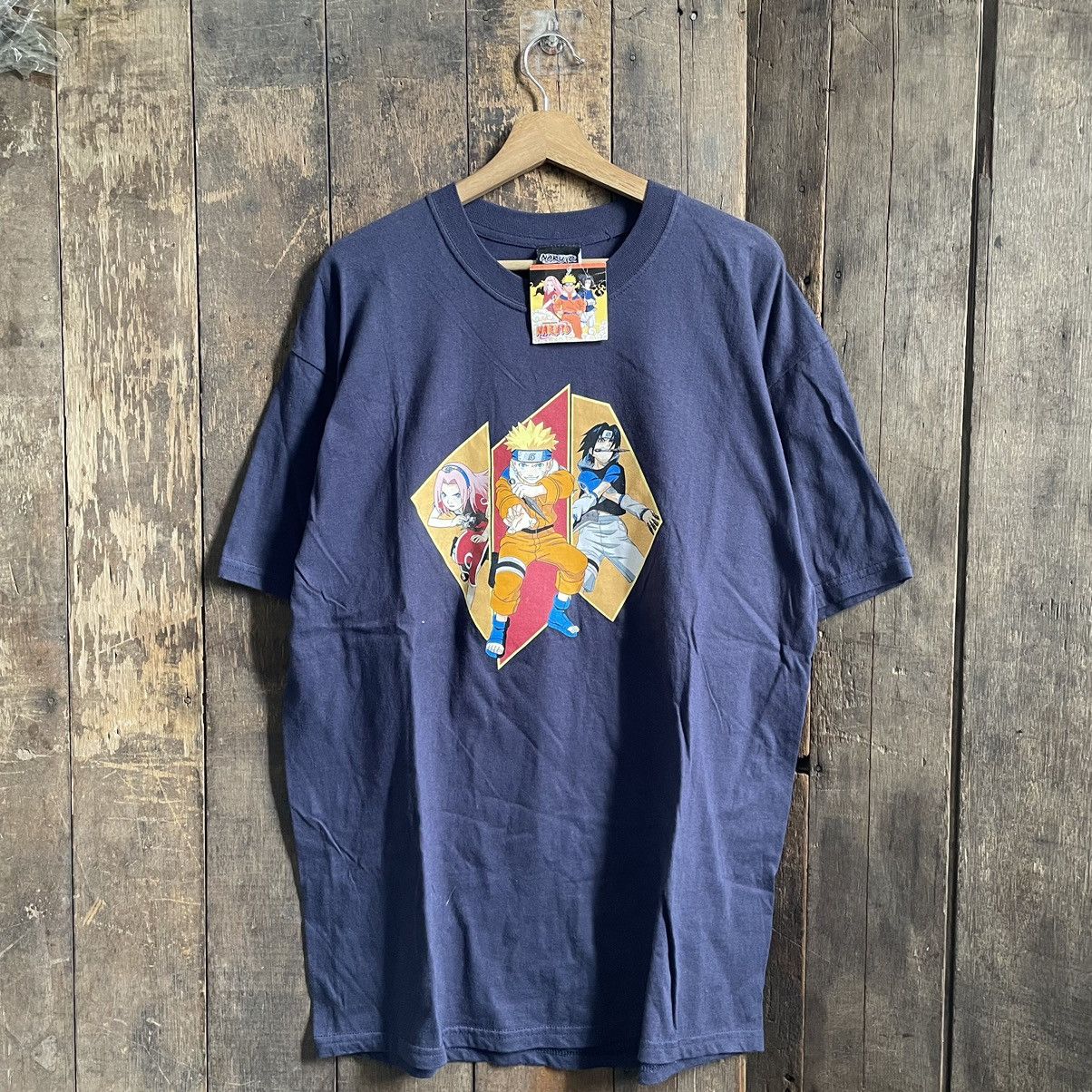 Image of Anima x Movie Vintage Naruto Team 7 Deadstock Anime Tee Shirt in Navy, Men's (Size XL)