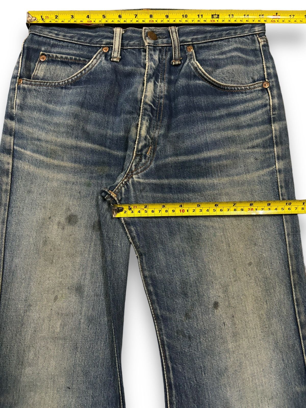 Big John Vintage 90s Japanese Brand Mud Wash Flare Bell Bottom Jeans Size US 30 / EU 46 - 17 Thumbnail