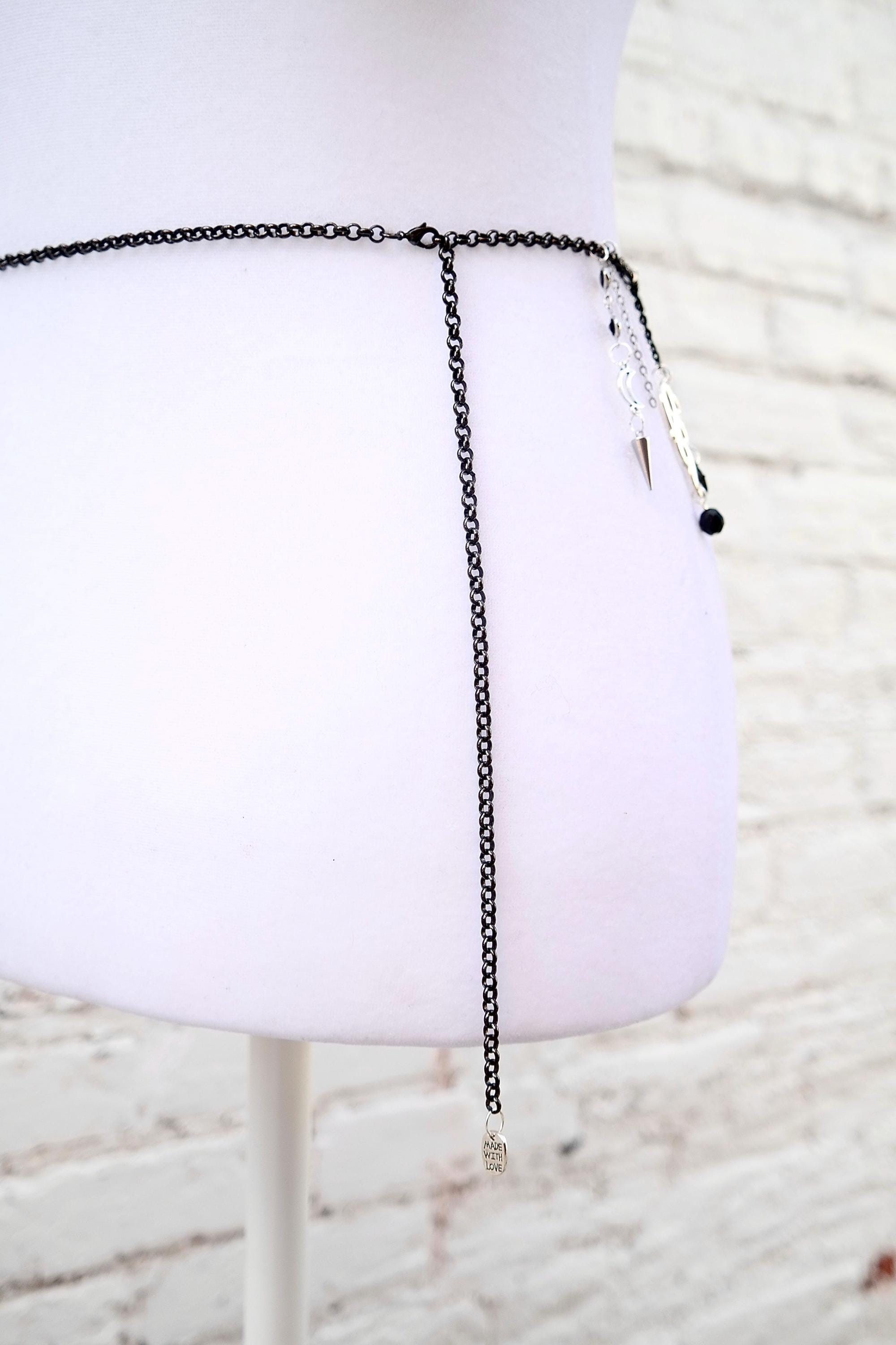 Handmade Black & Silver Waist Chain Size ONE SIZE - 6 Thumbnail